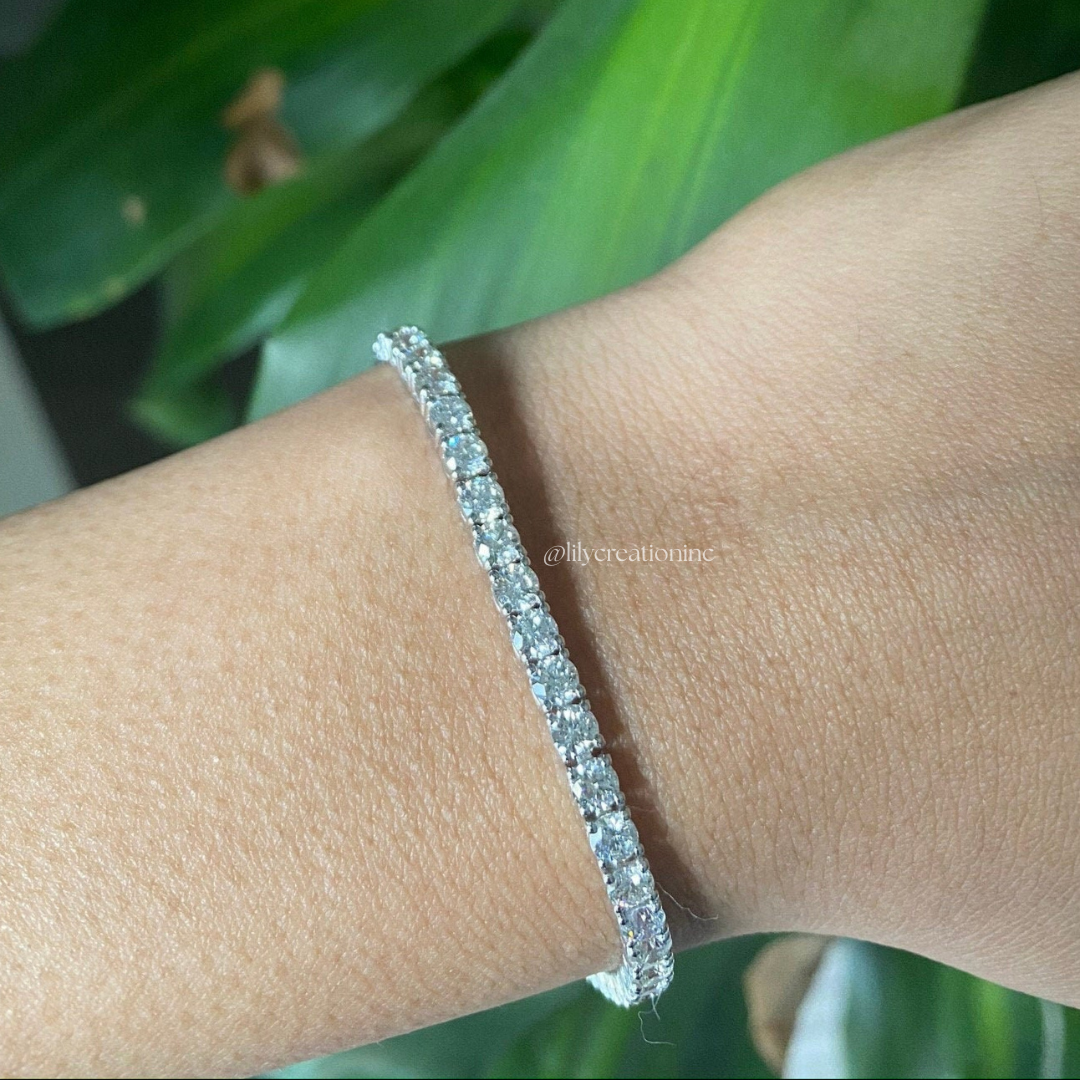 6 Carat Round Lab Grown Diamond Tennis Bracelet