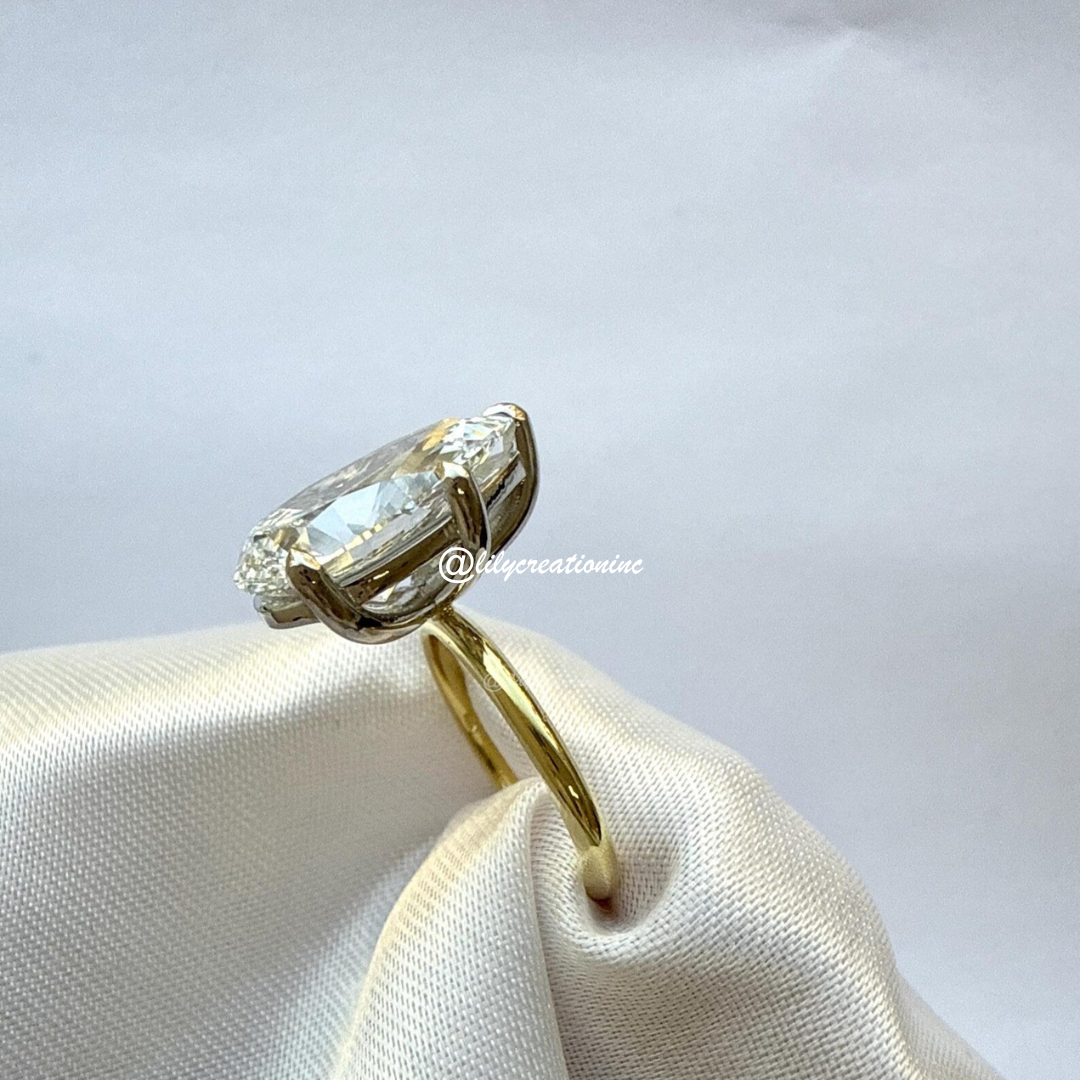 Six-Prong Pear Cut Diamond Engagement Ring