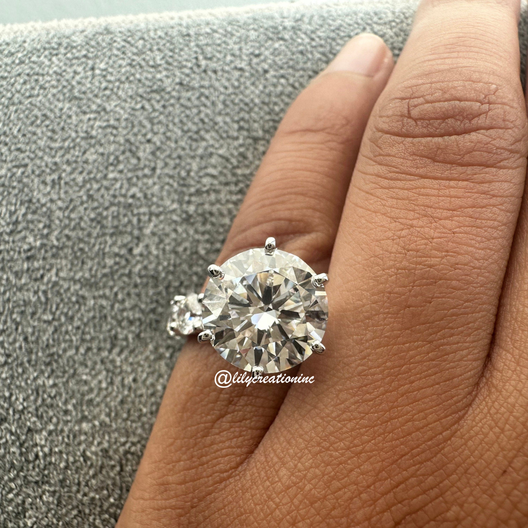 Round Solitaire Eternity Diamond Engagement Ring