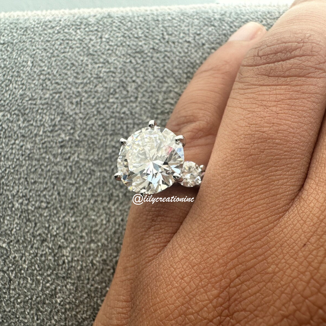 Round Solitaire Eternity Diamond Engagement Ring