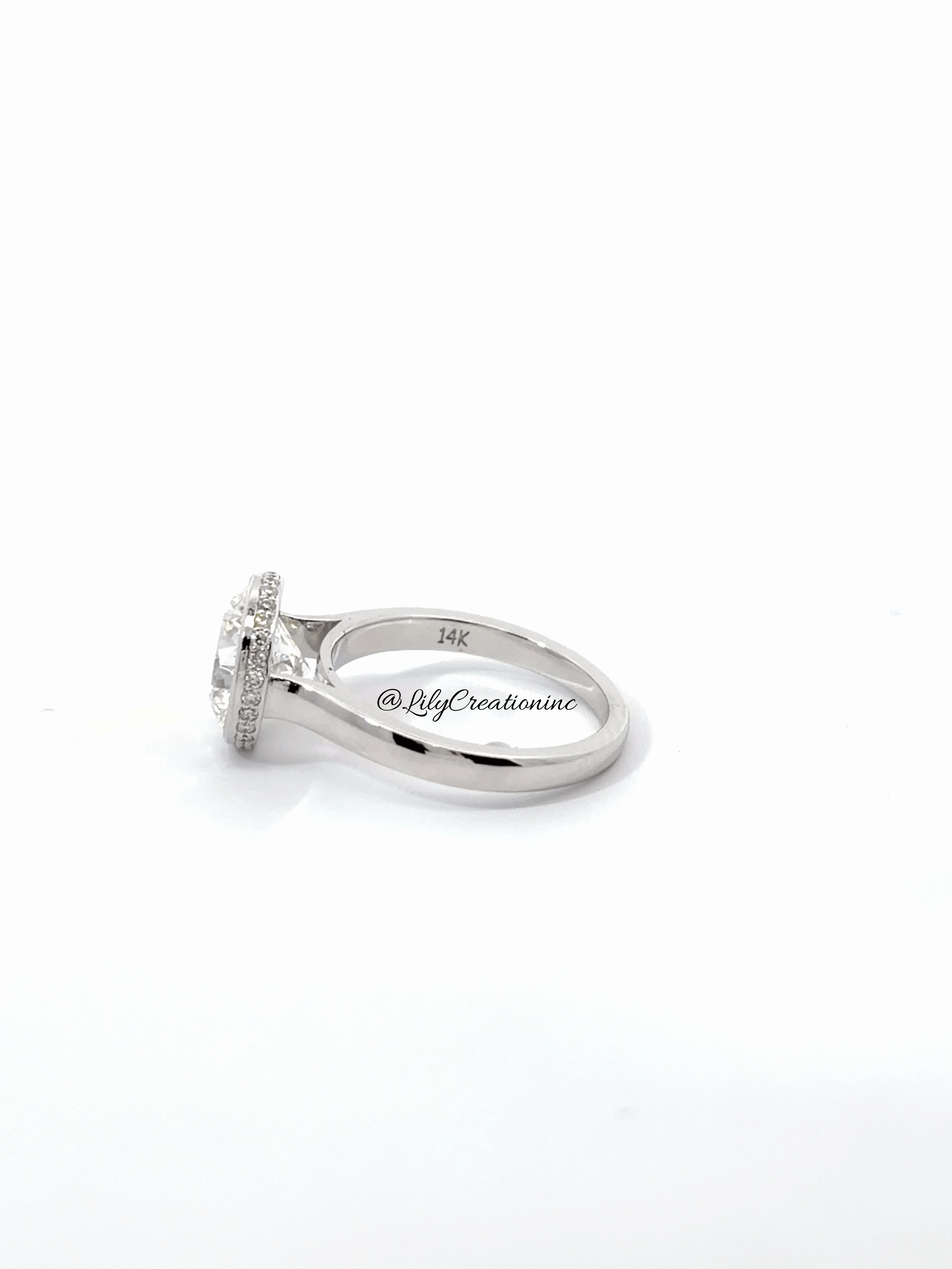 Round Bezel Set Lab Grown Diamond Engagement Ring
