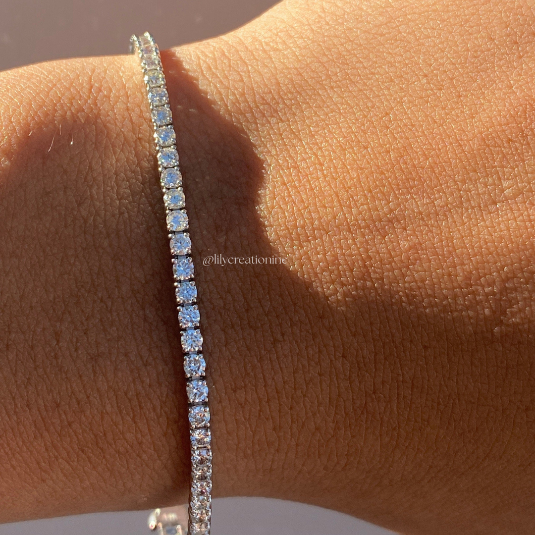 3 Carat Round Lab Grown Diamond Tennis Bracelet