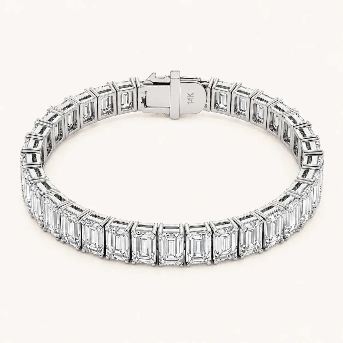 9.80 CTW Emerald-Cut Diamond Tennis Bracelet 14K Gold