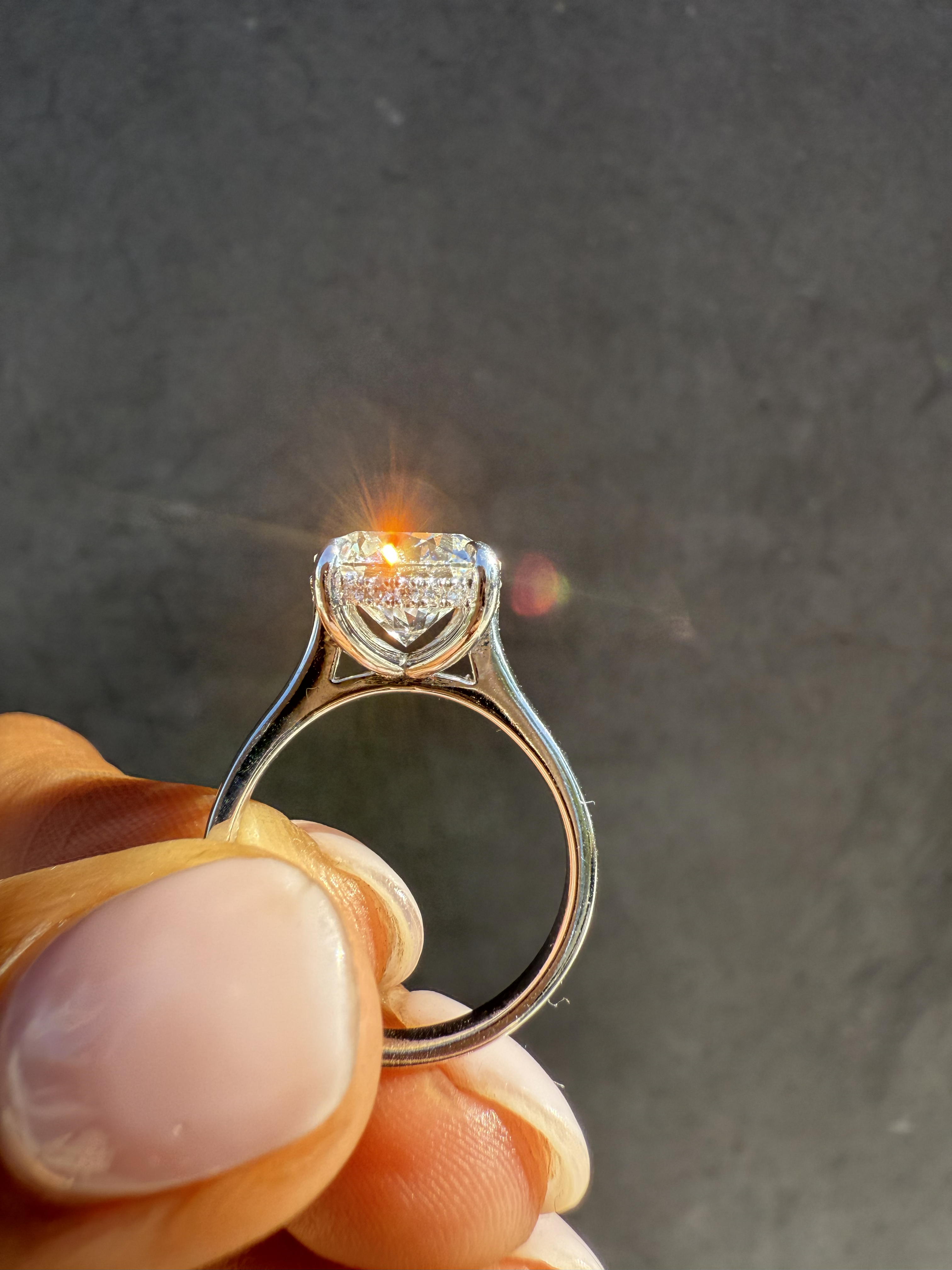 Round with Hidden Halo Lab Grown Diamond Engagement Ring