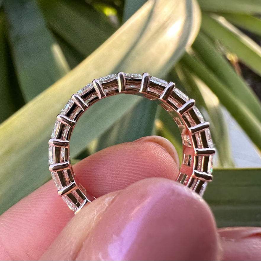 4 Carat Emerald Cut Diamond Eternity Band