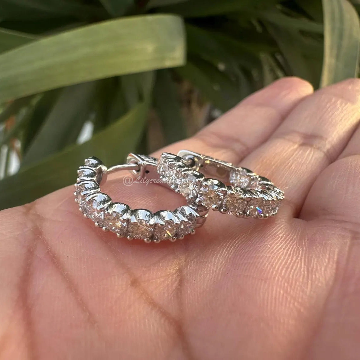 1.5 Carat Round Lab Grown Diamond Huggie Earrings