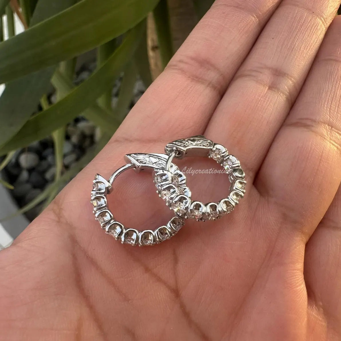 1.5 Carat Round Lab Grown Diamond Huggie Earrings