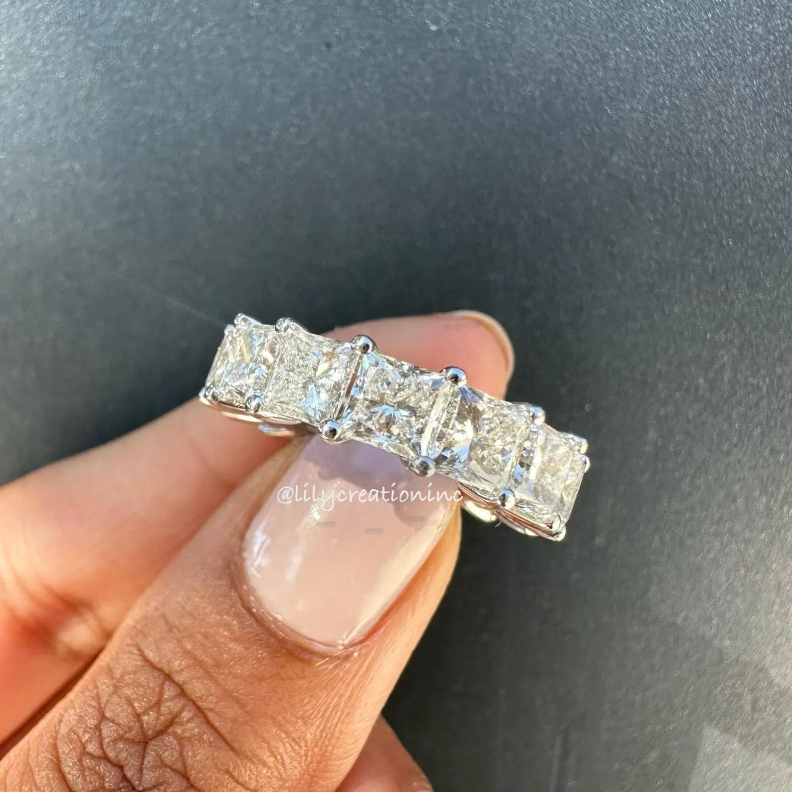 8 Carat Princess Cut Diamond Eternity Band