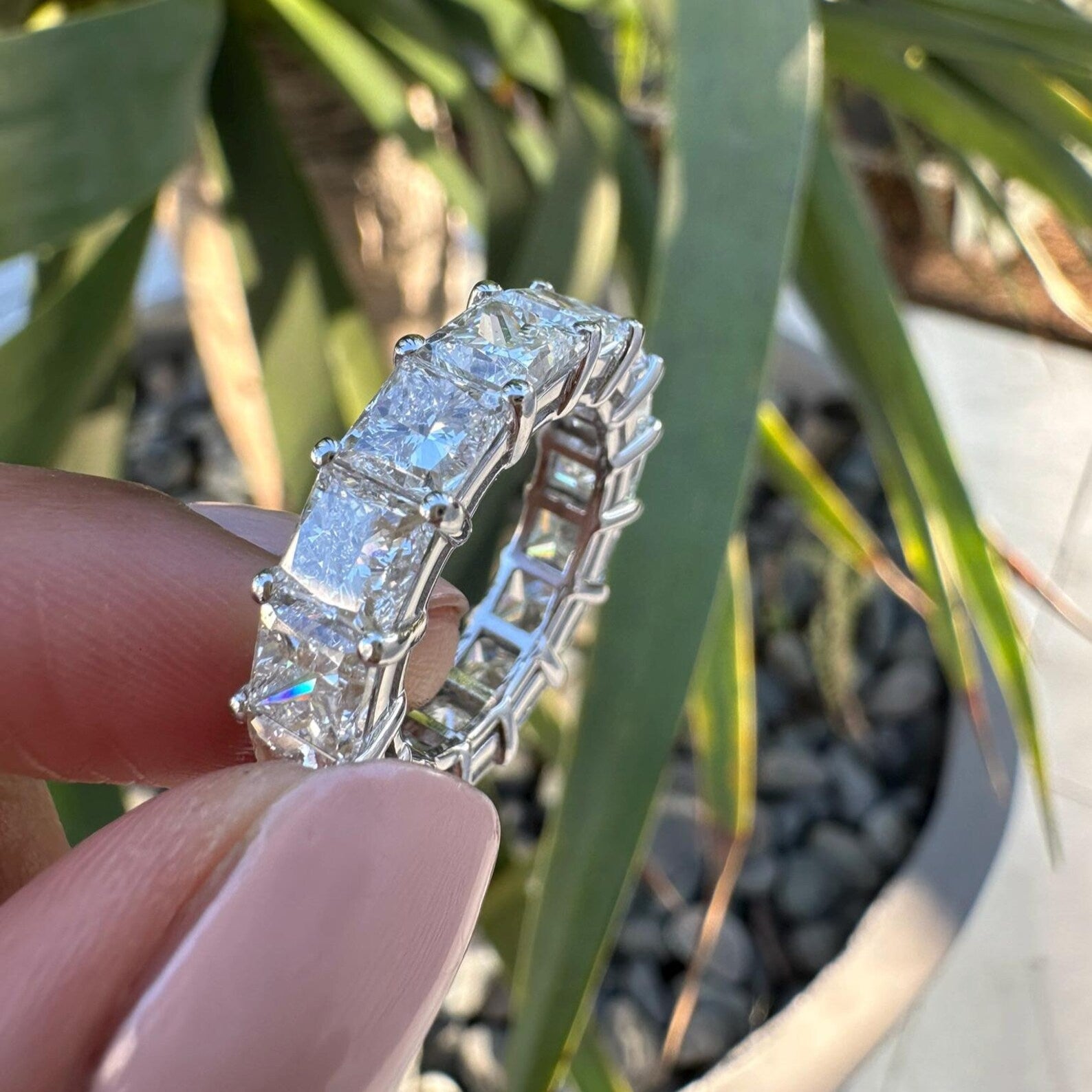 14 Carat Princess Cut Diamond Eternity Band