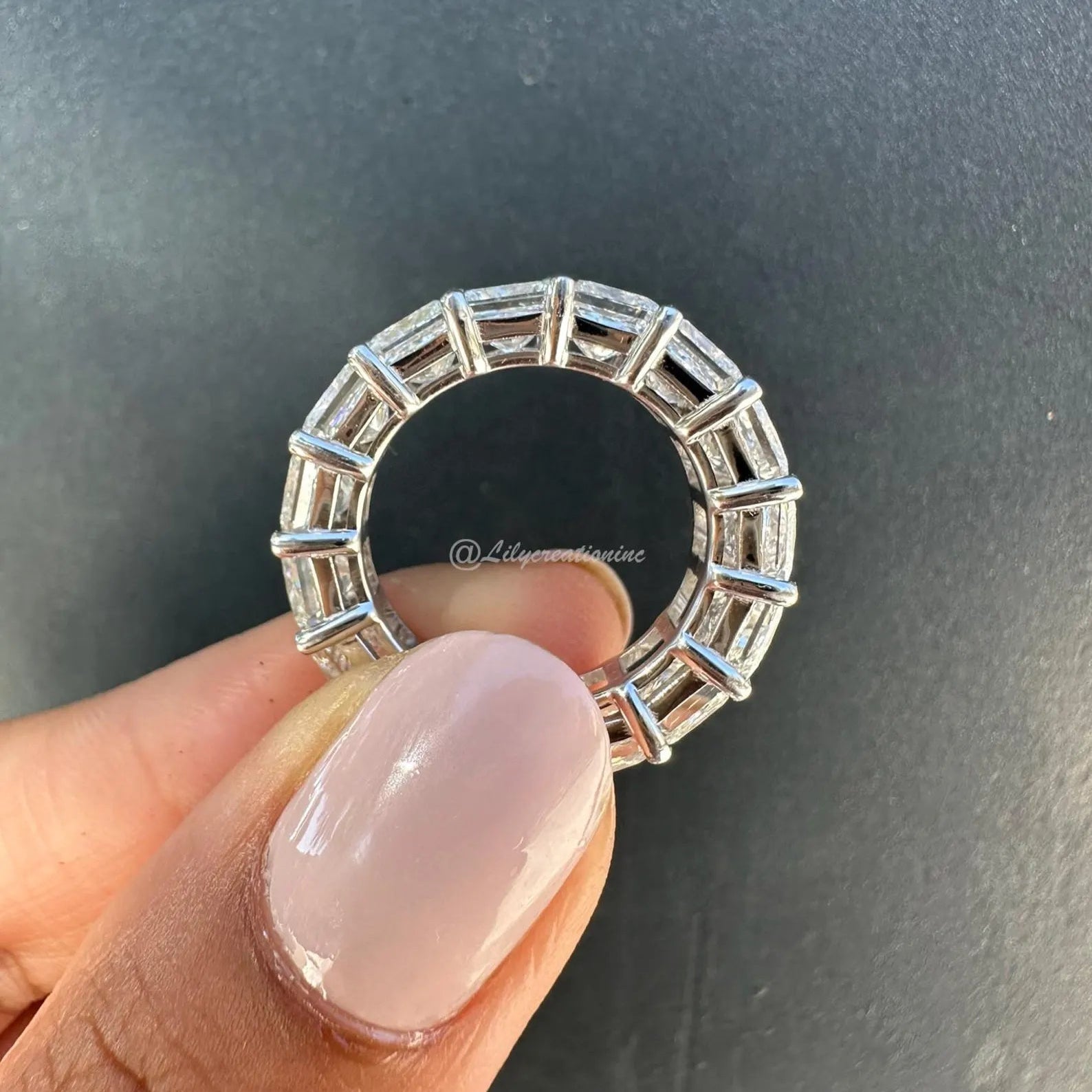 8 Carat Princess Cut Diamond Eternity Band