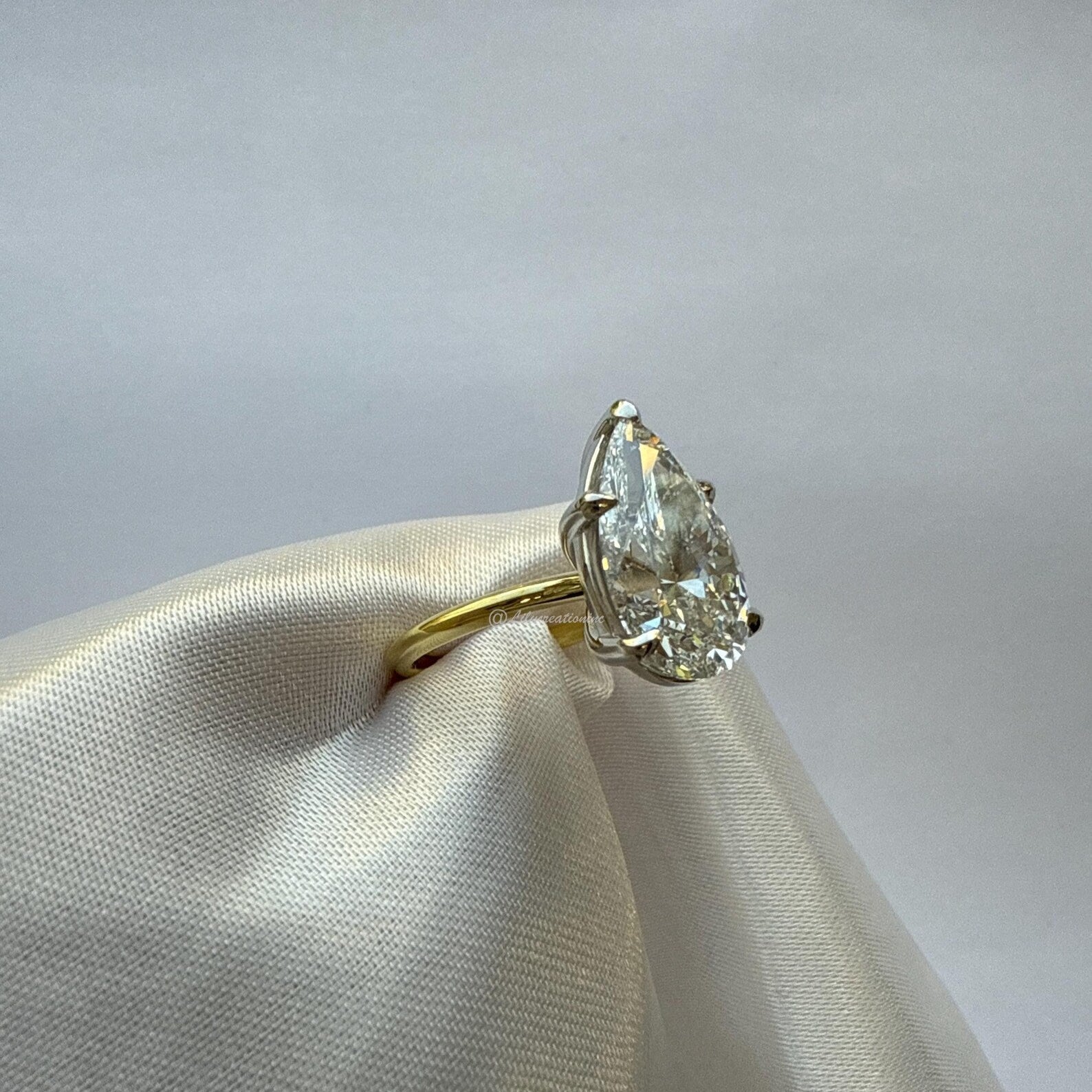 Six-Prong Pear Cut Diamond Engagement Ring
