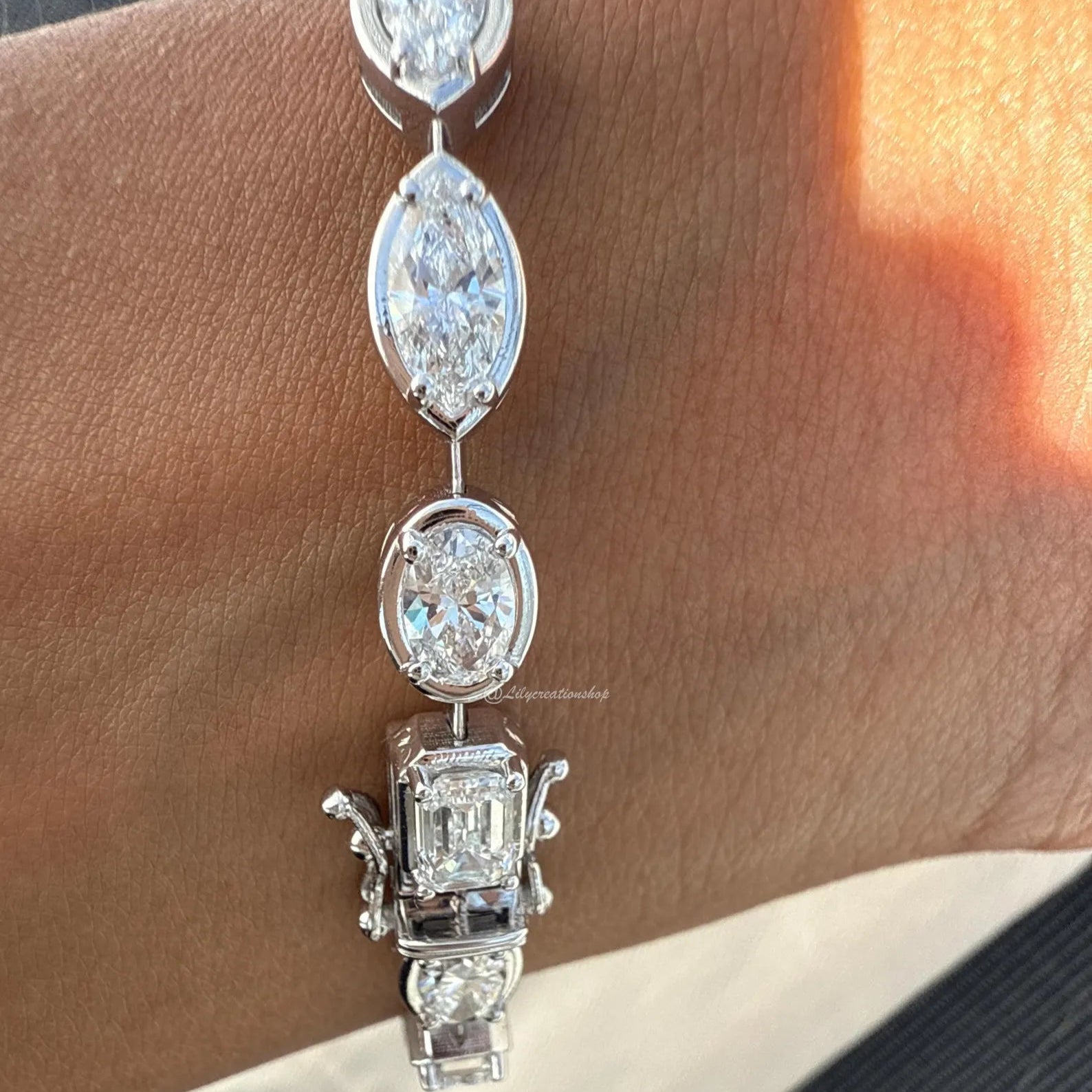 8 Carat Mixed Shape Lab Grown Diamond Tennis Bracelet