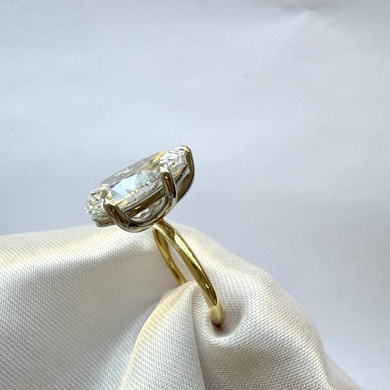 Six-Prong Pear Cut Diamond Engagement Ring