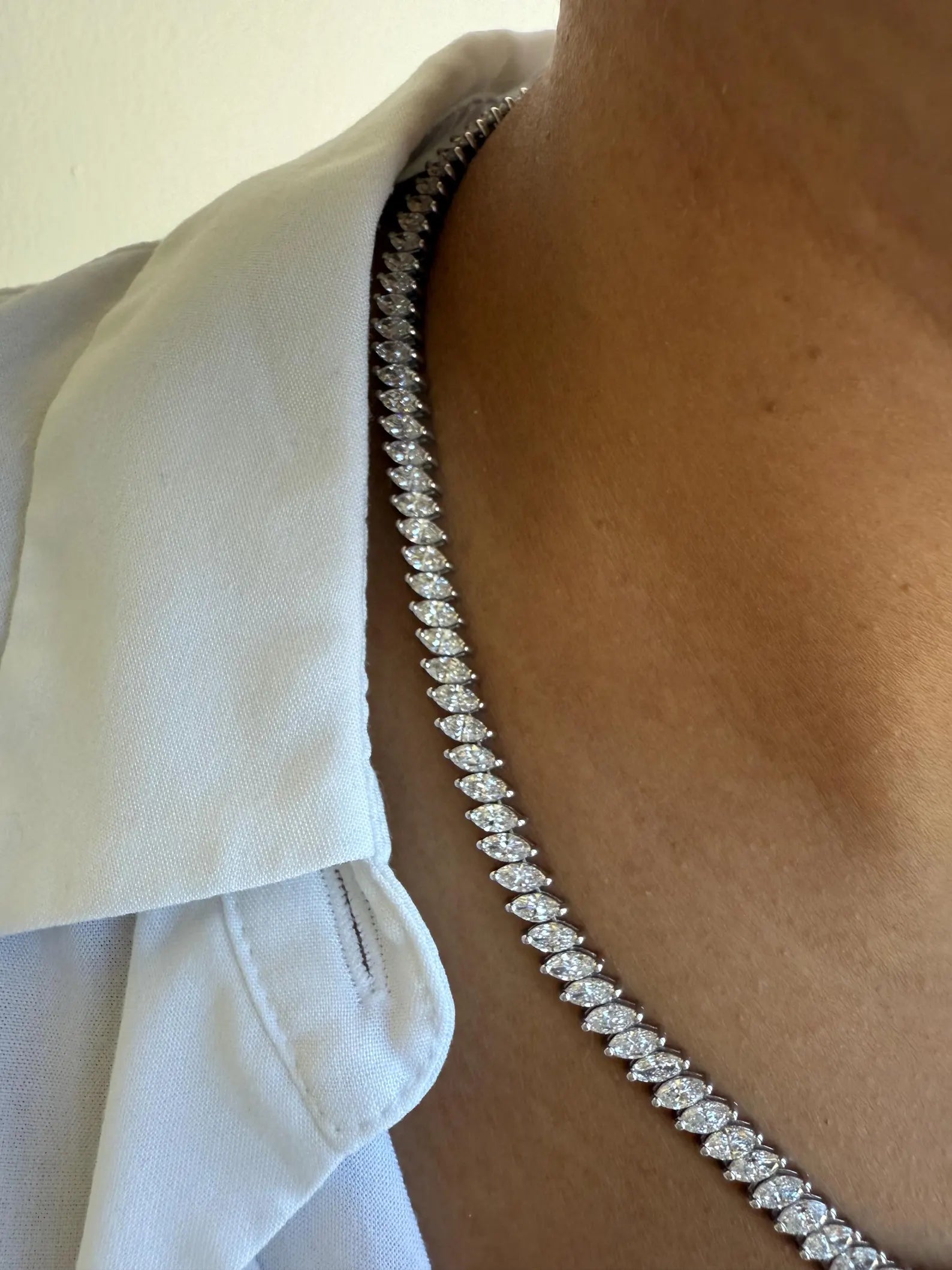 17 Carat Marquee Lab Grown Diamond Tennis Necklace