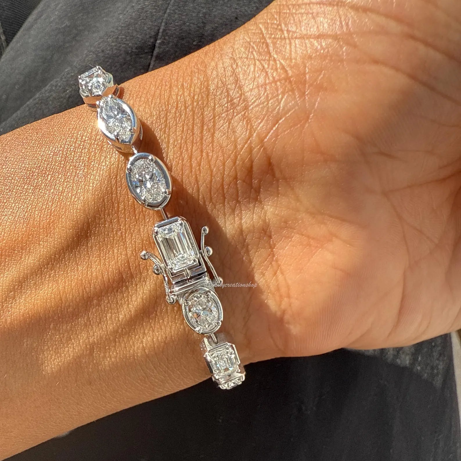 8 Carat Mixed Shape Lab Grown Diamond Tennis Bracelet