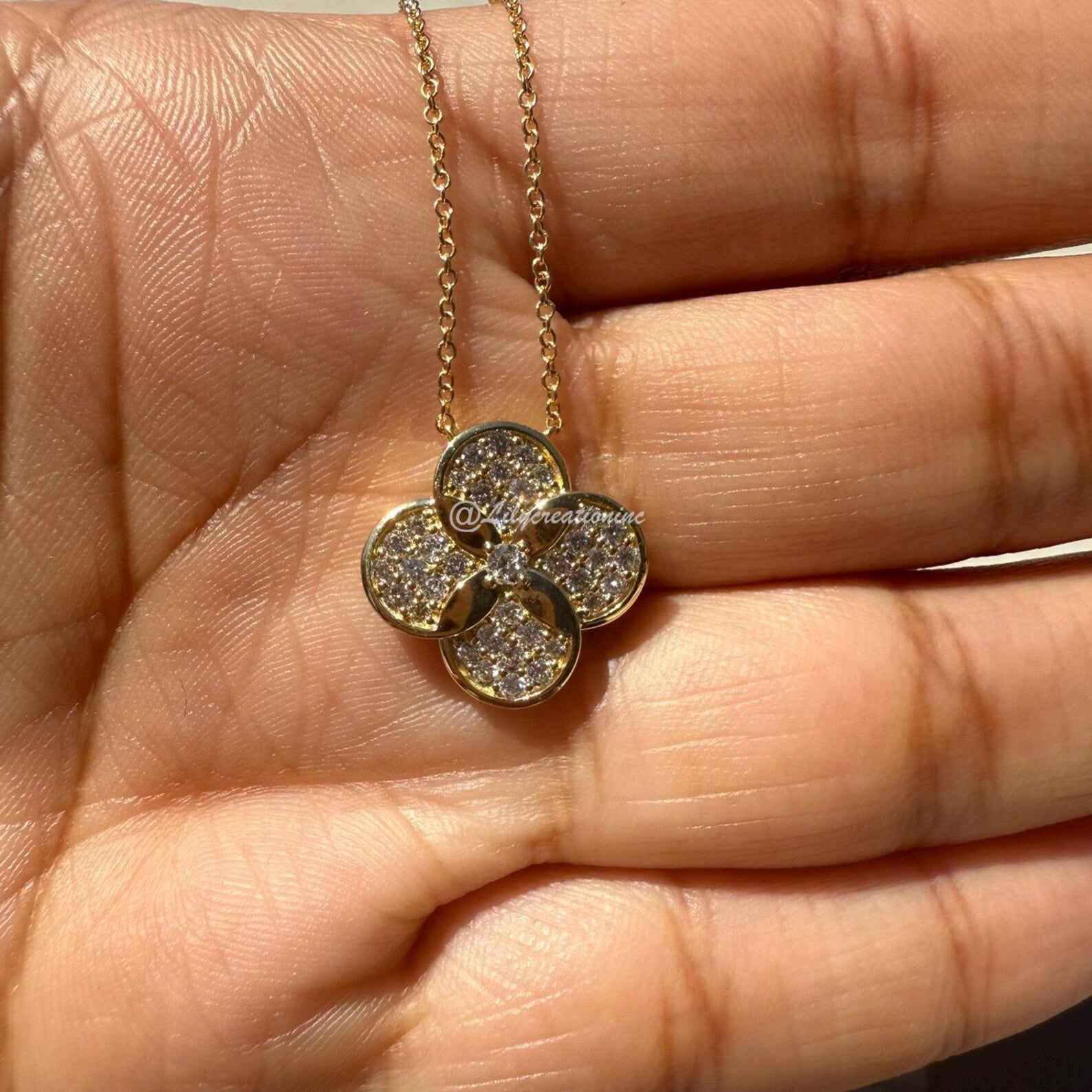 .55 Carat 4 Clover Natural Diamond Pendant
