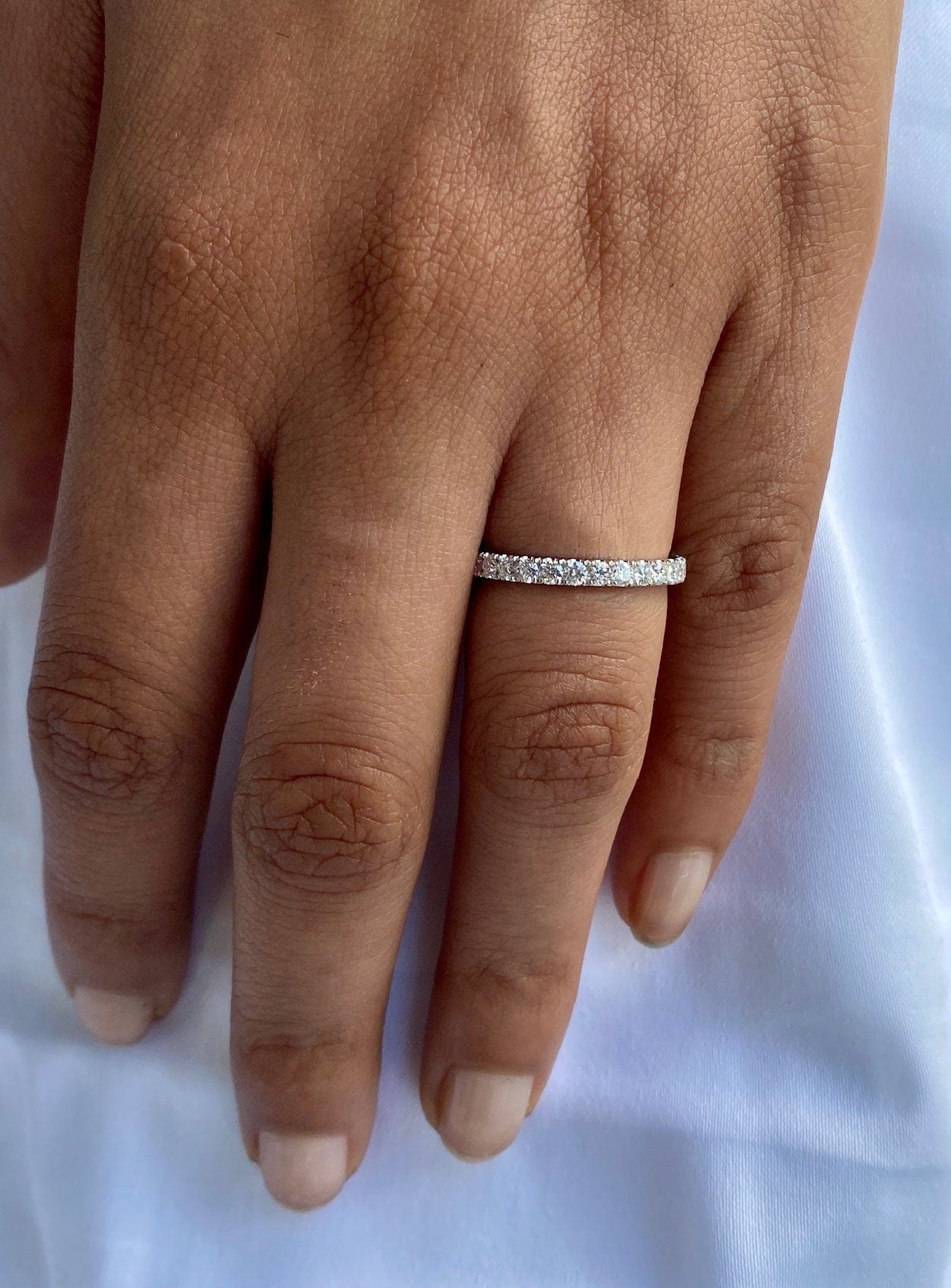 1 Carat 14K White Gold Diamond Eternity Ring