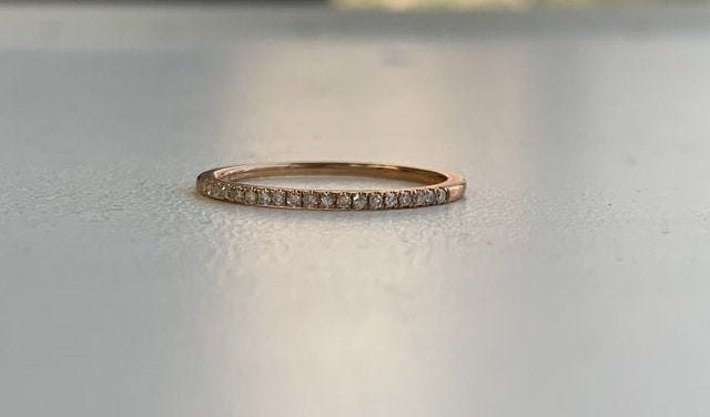 14k Rose Gold Art Deco Vintage Diamond Ring