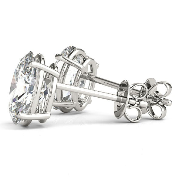 2 Carat Oval Lab Grown Diamond Stud Earrings
