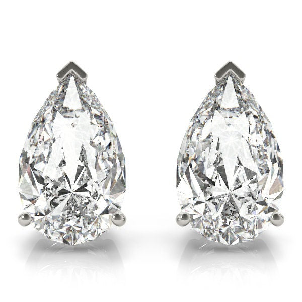 2 Carat Pear Lab Grown Diamond Stud Earrings