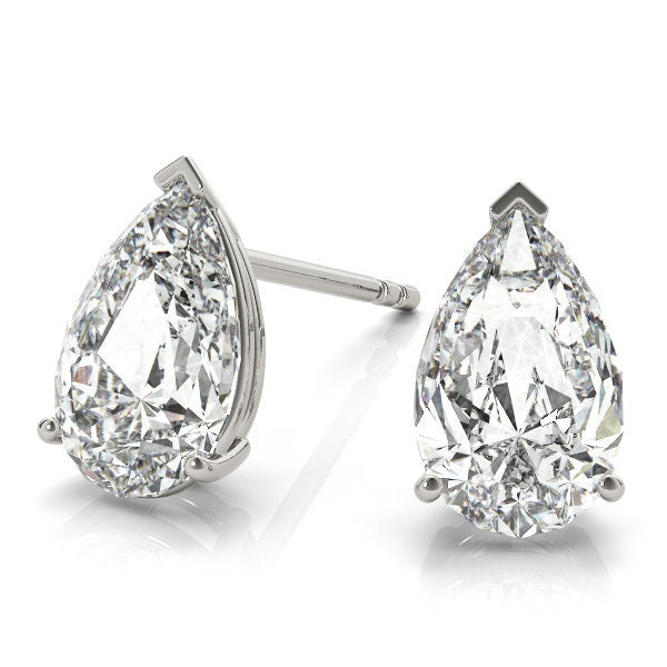 2 Carat Pear Lab Grown Diamond Stud Earrings