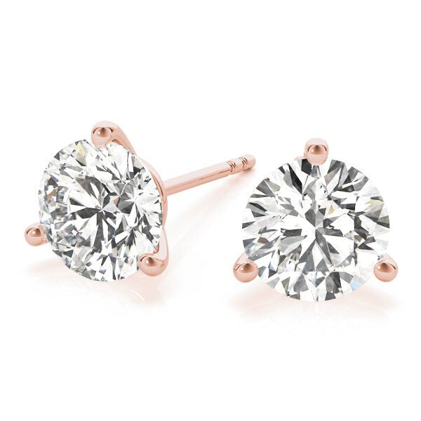 3 Carat Round Martini Set Lab Grown Diamond Stud Earrings