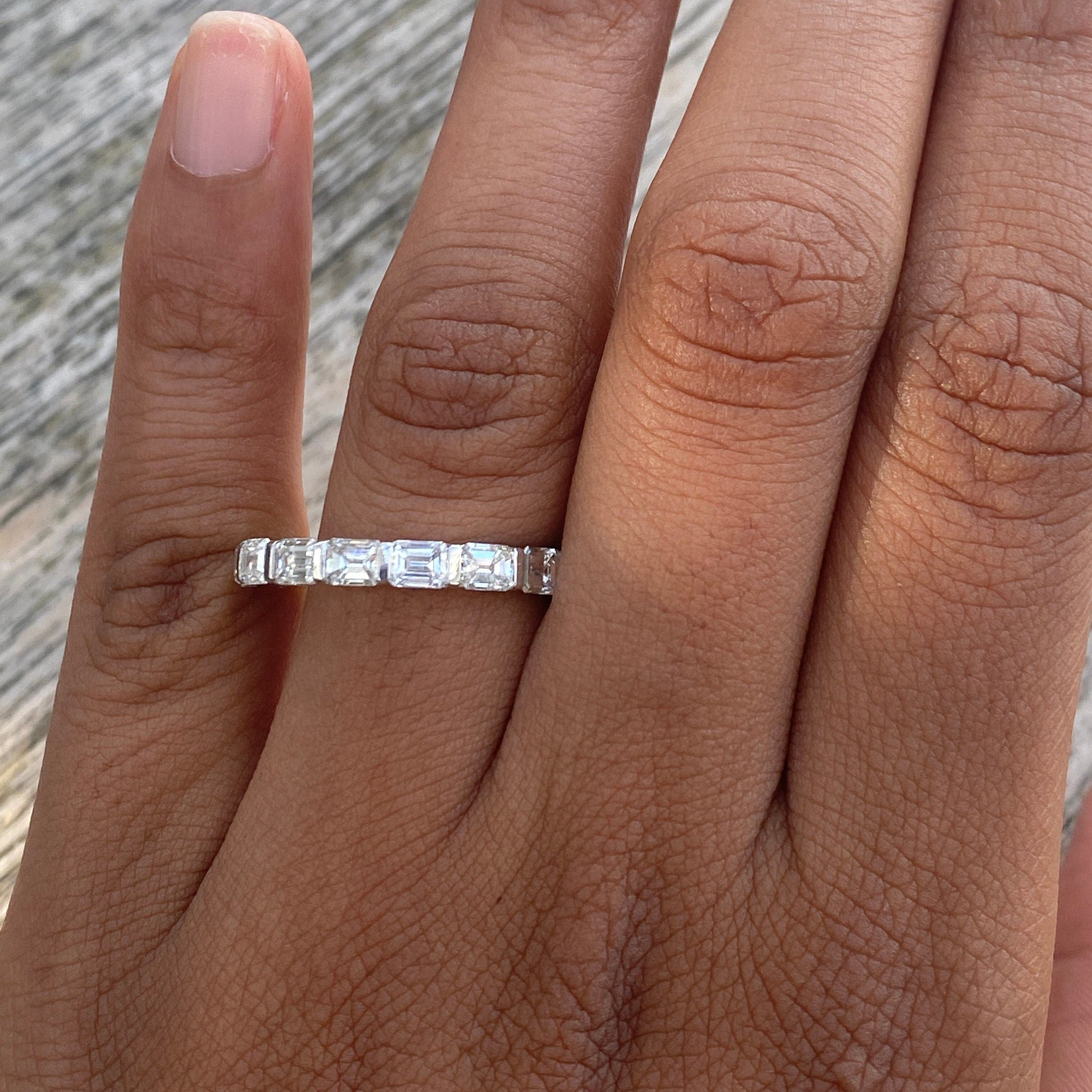 4 Carat Emerald Cut East West Diamond Eternity Band
