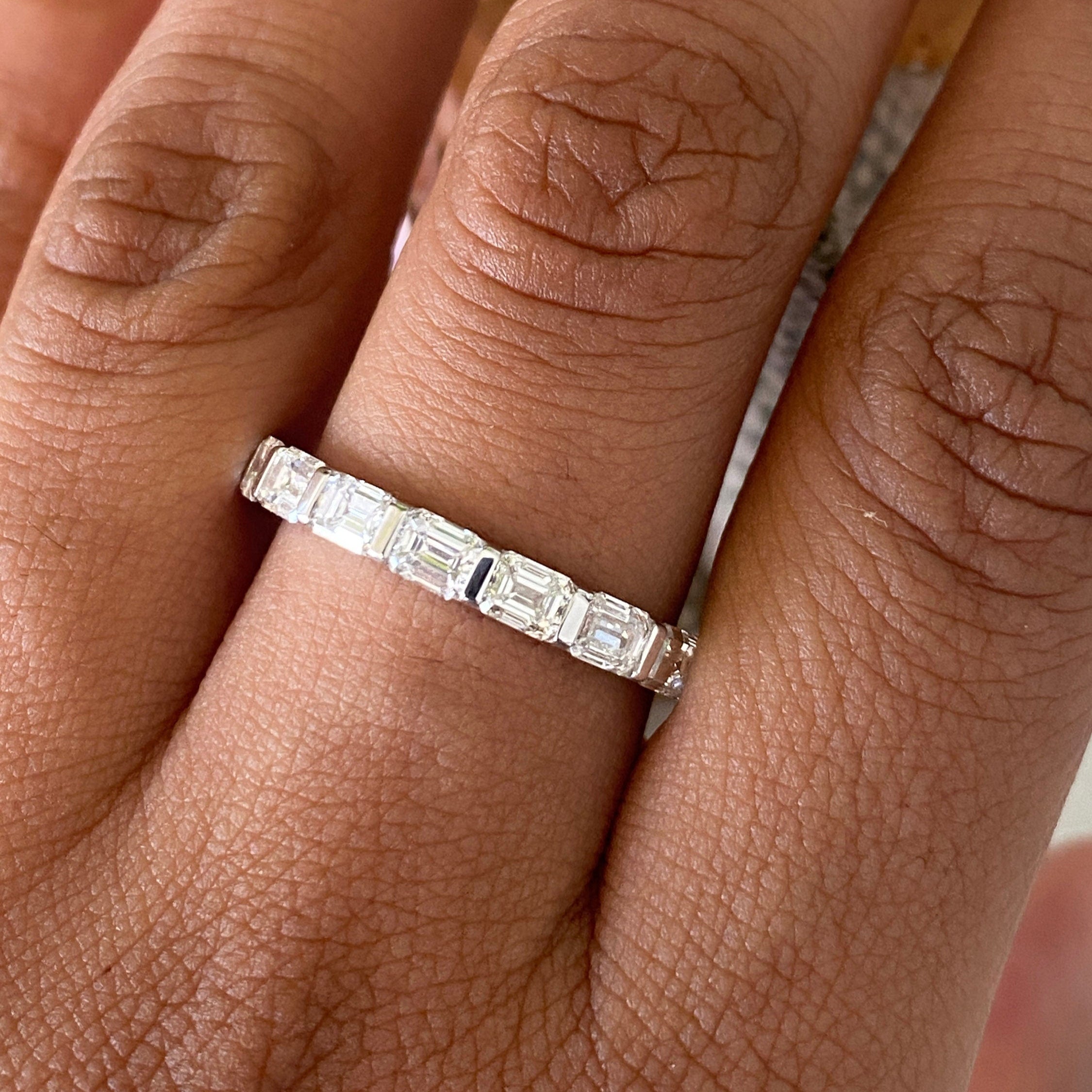 4 Carat Emerald Cut East West Diamond Eternity Band