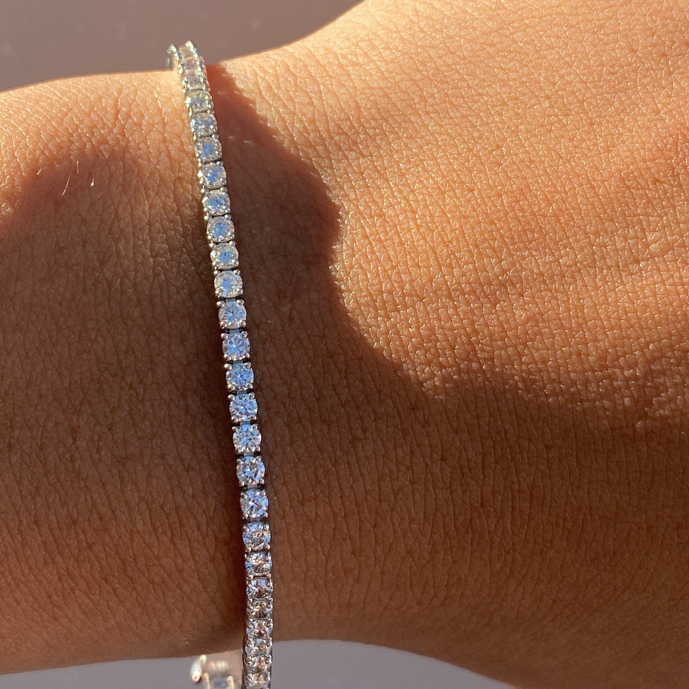 3 Carat Round Lab Grown Diamond Tennis Bracelet