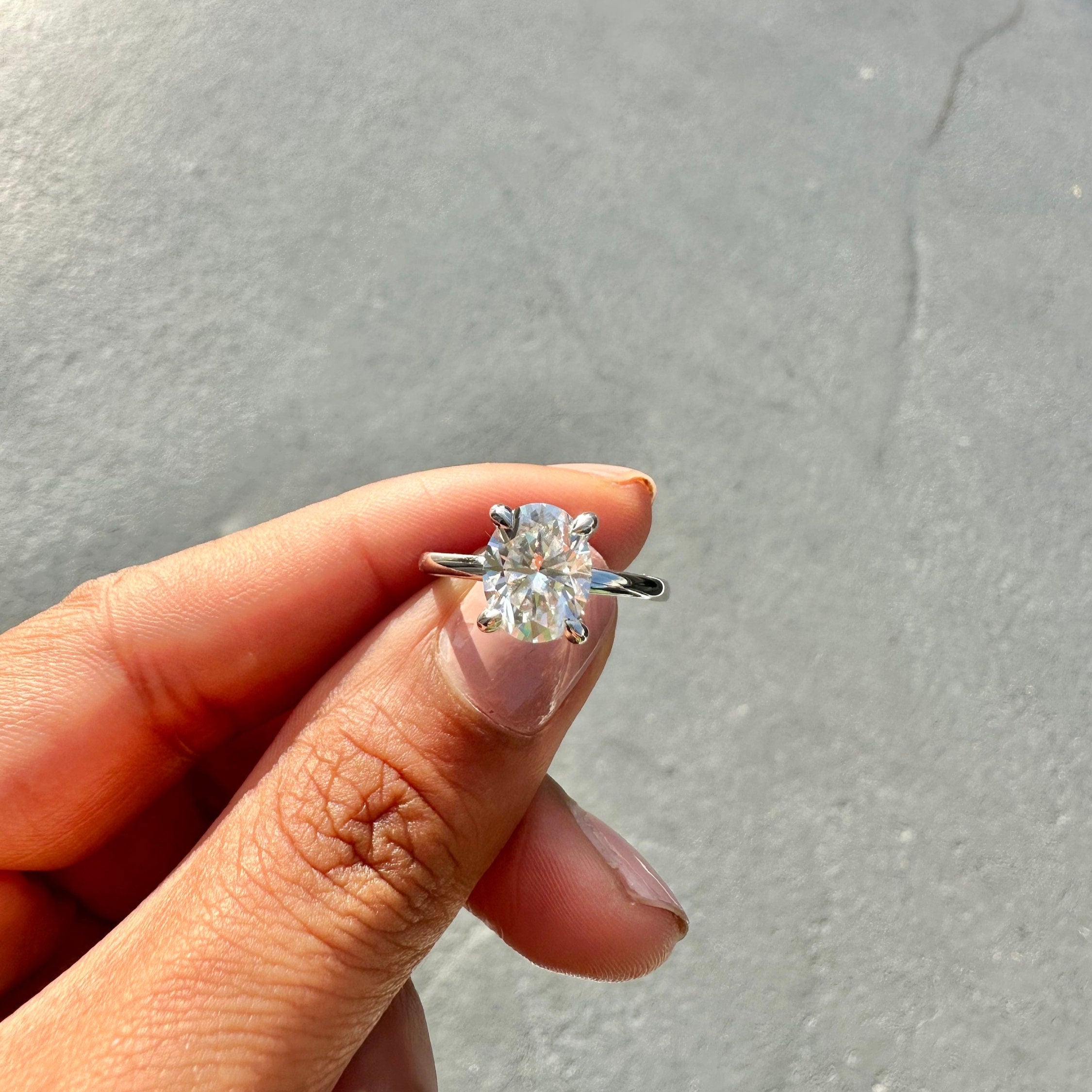 Oval Solitaire Diamond Engagement Ring