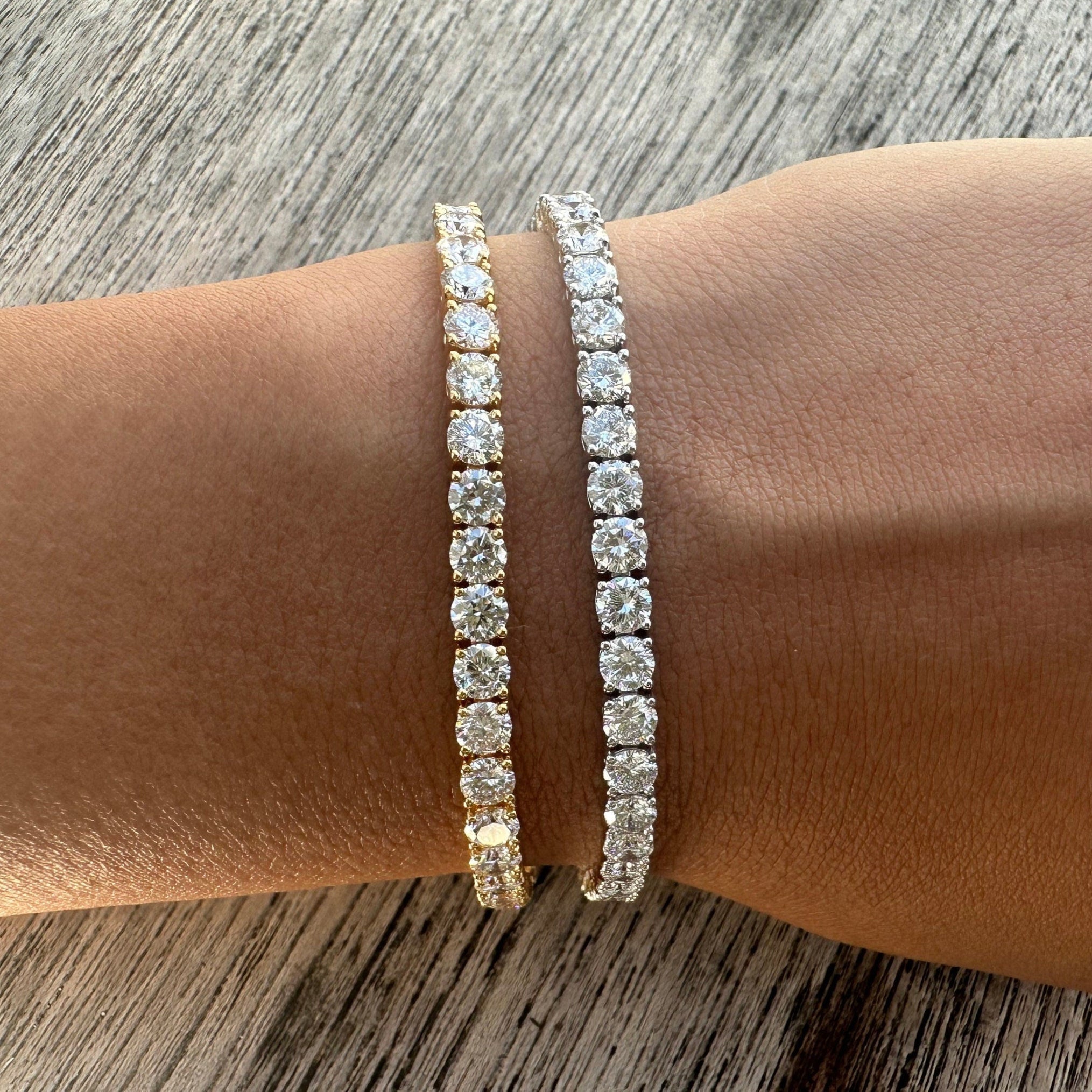 10 Carat Round Lab Grown Diamond Tennis Bracelet