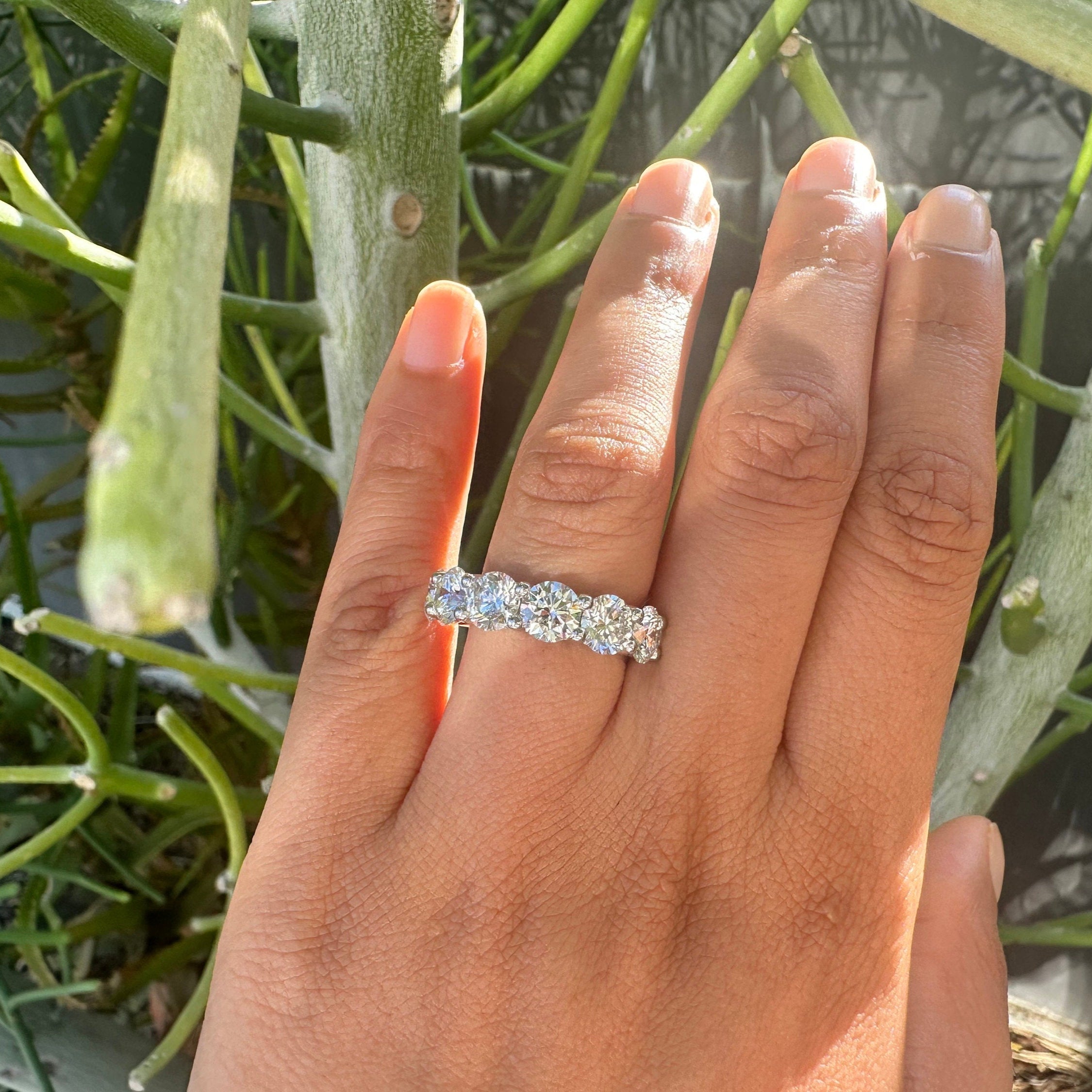 4 Carat Round Halfway Diamond Eternity Band