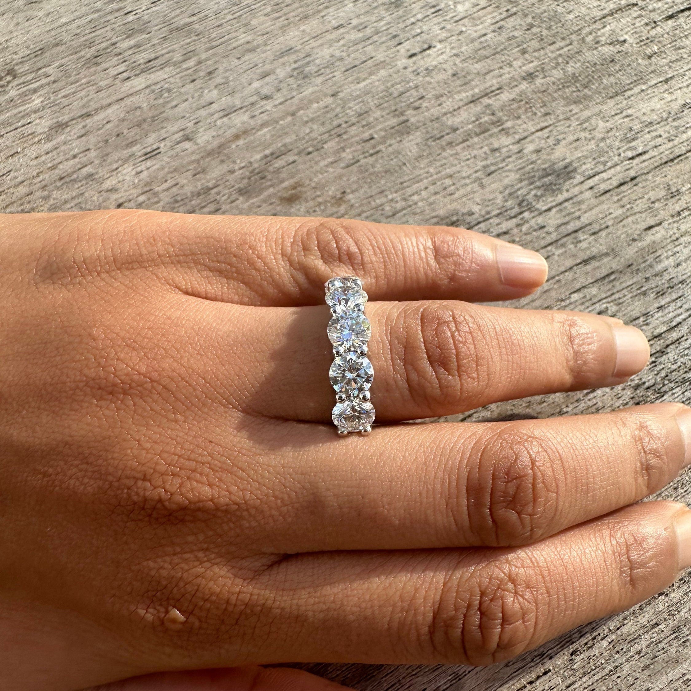 4 Carat Round Halfway Diamond Eternity Band