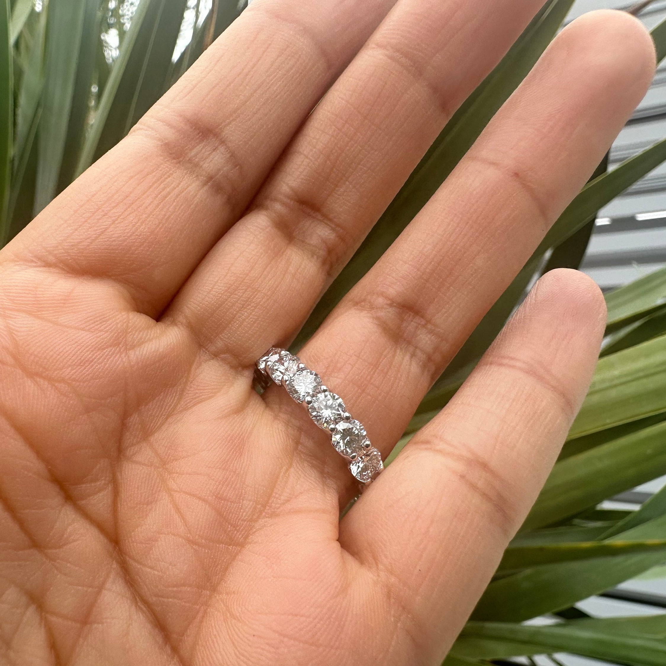 4 Carat Round U Prong Diamond Eternity Band