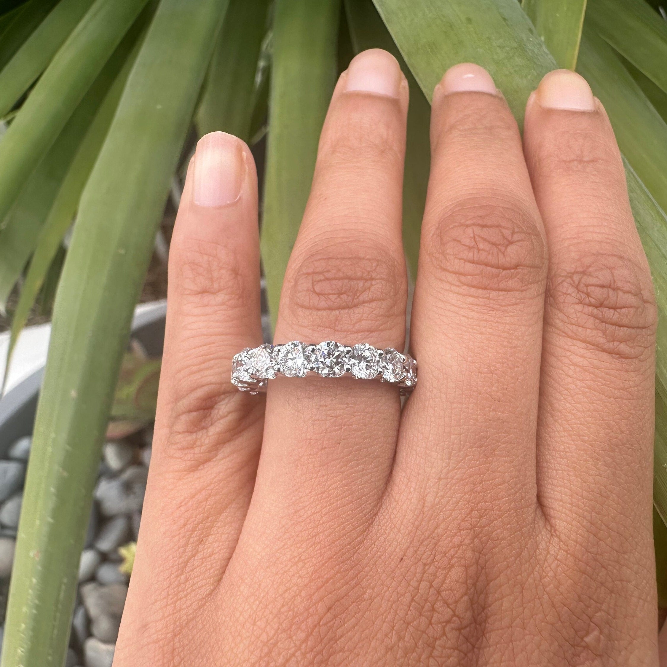 4 Carat Round U Prong Diamond Eternity Band