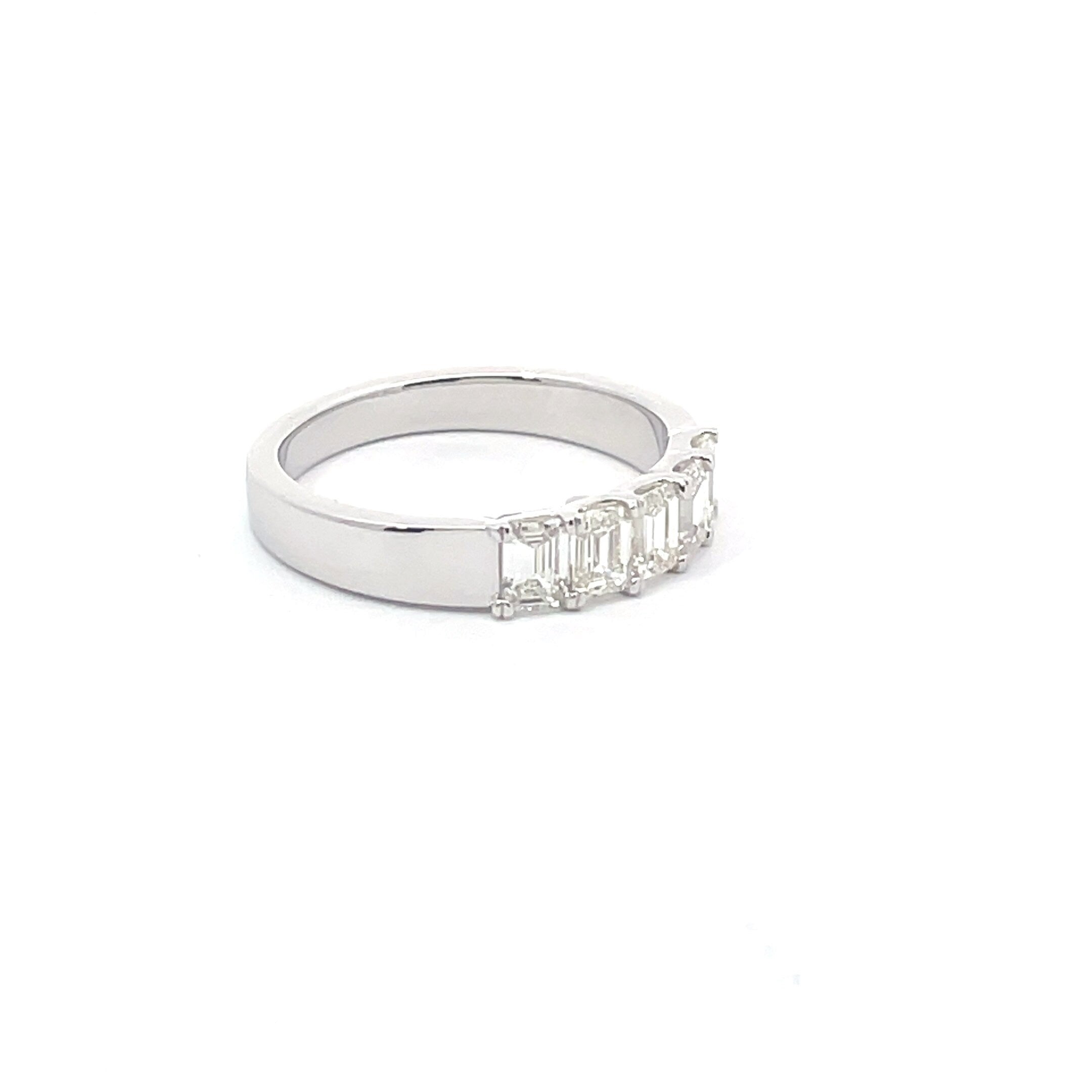 1 Carat 5 Stone Emerald Cut Diamond Eternity Band
