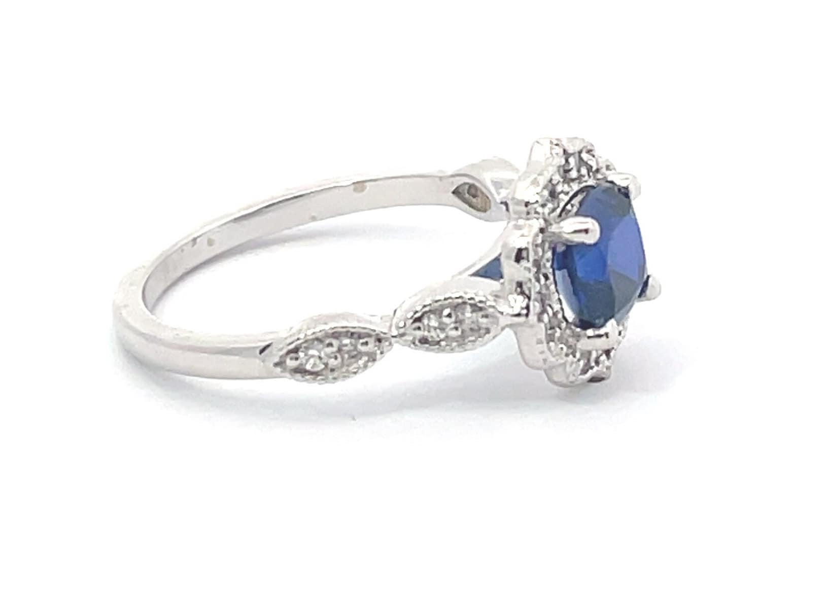 Art Deco Sapphire & Diamond Engagement Ring - 3 ct