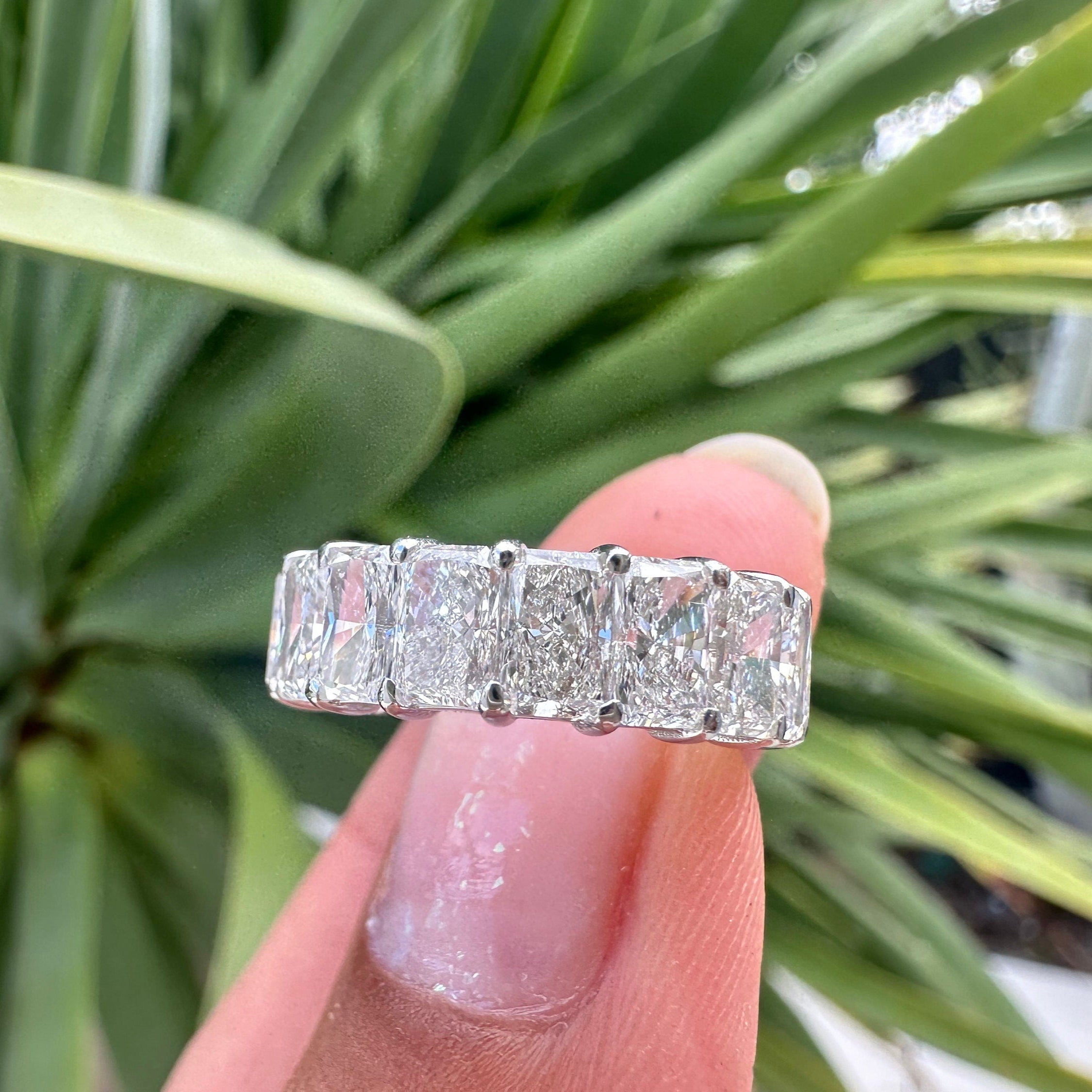 5 Carat Radiant Cut Diamond Eternity Band