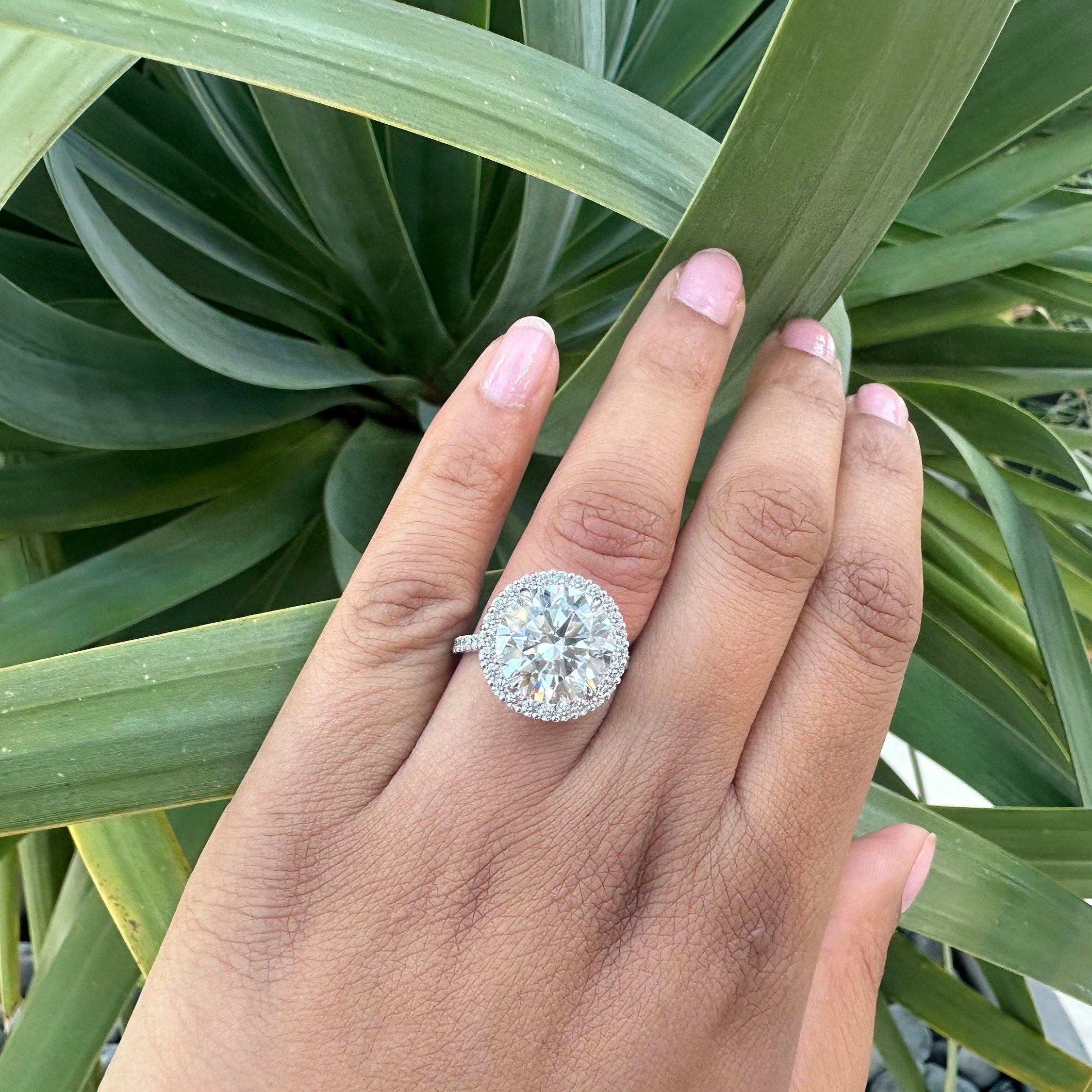 5 Ct Round Diamond Engagement Ring With Halo