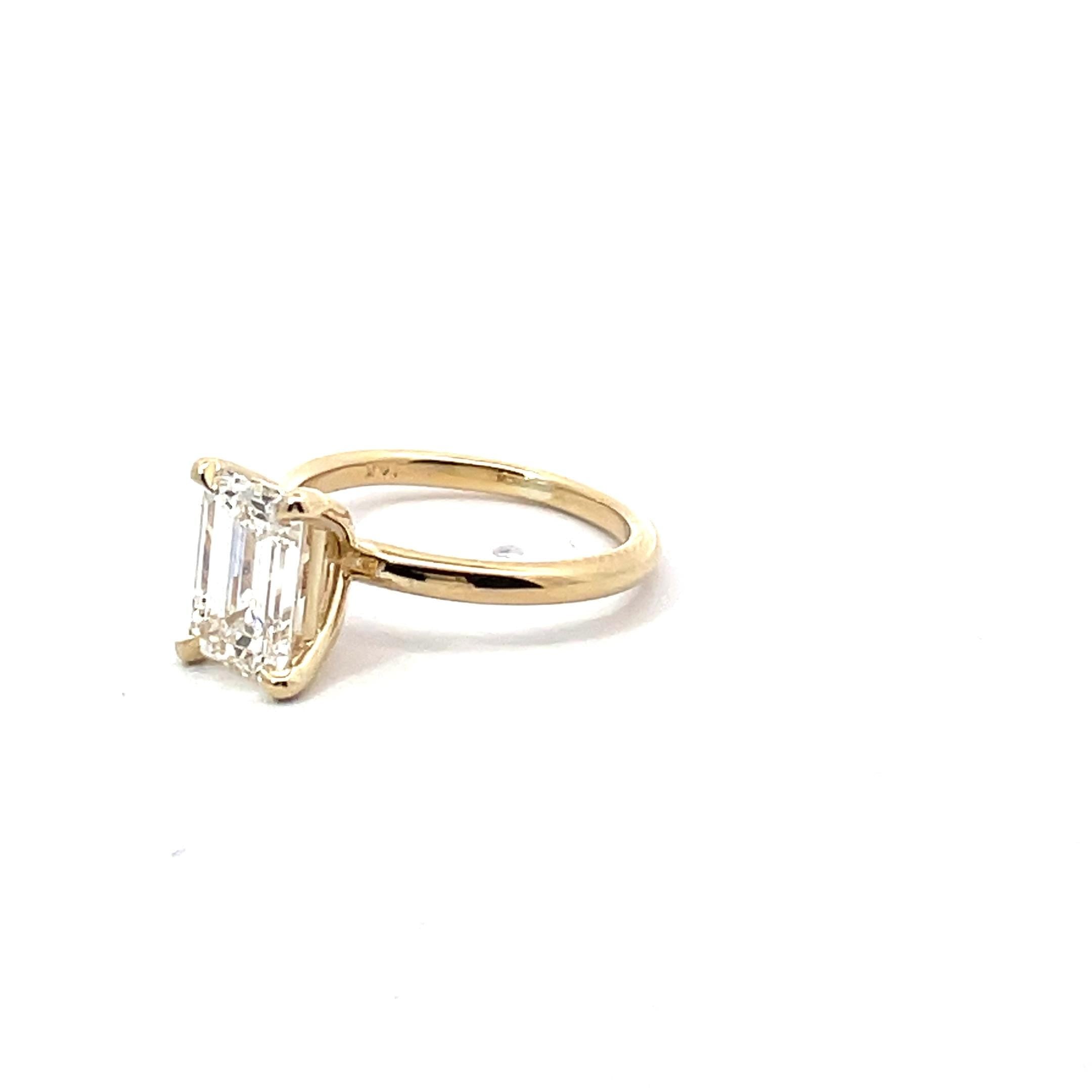 Emerald Cut Lab Grown Diamond Engagement Ring