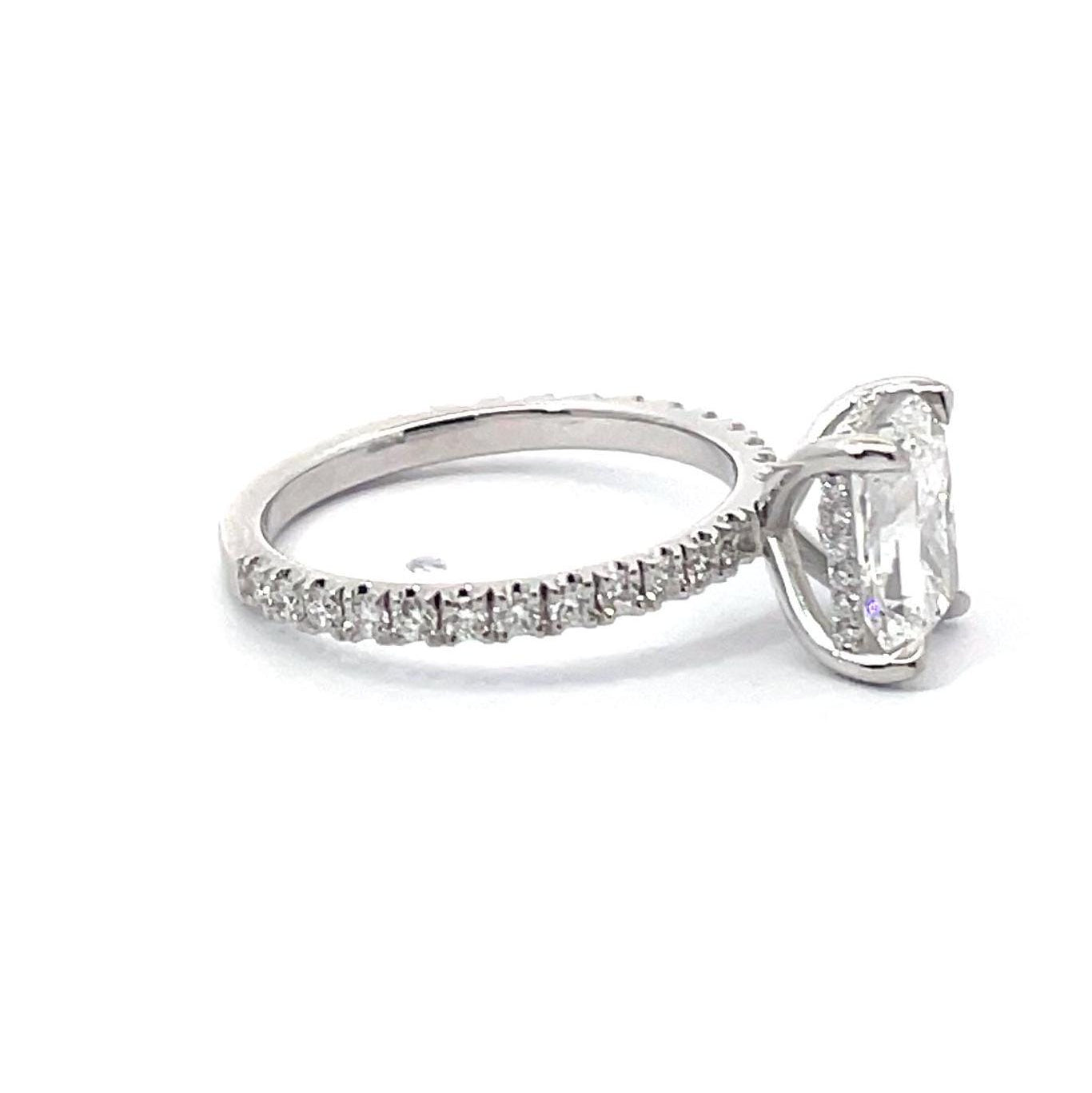 Radiant Cut Hidden Halo Diamond Engagement Ring