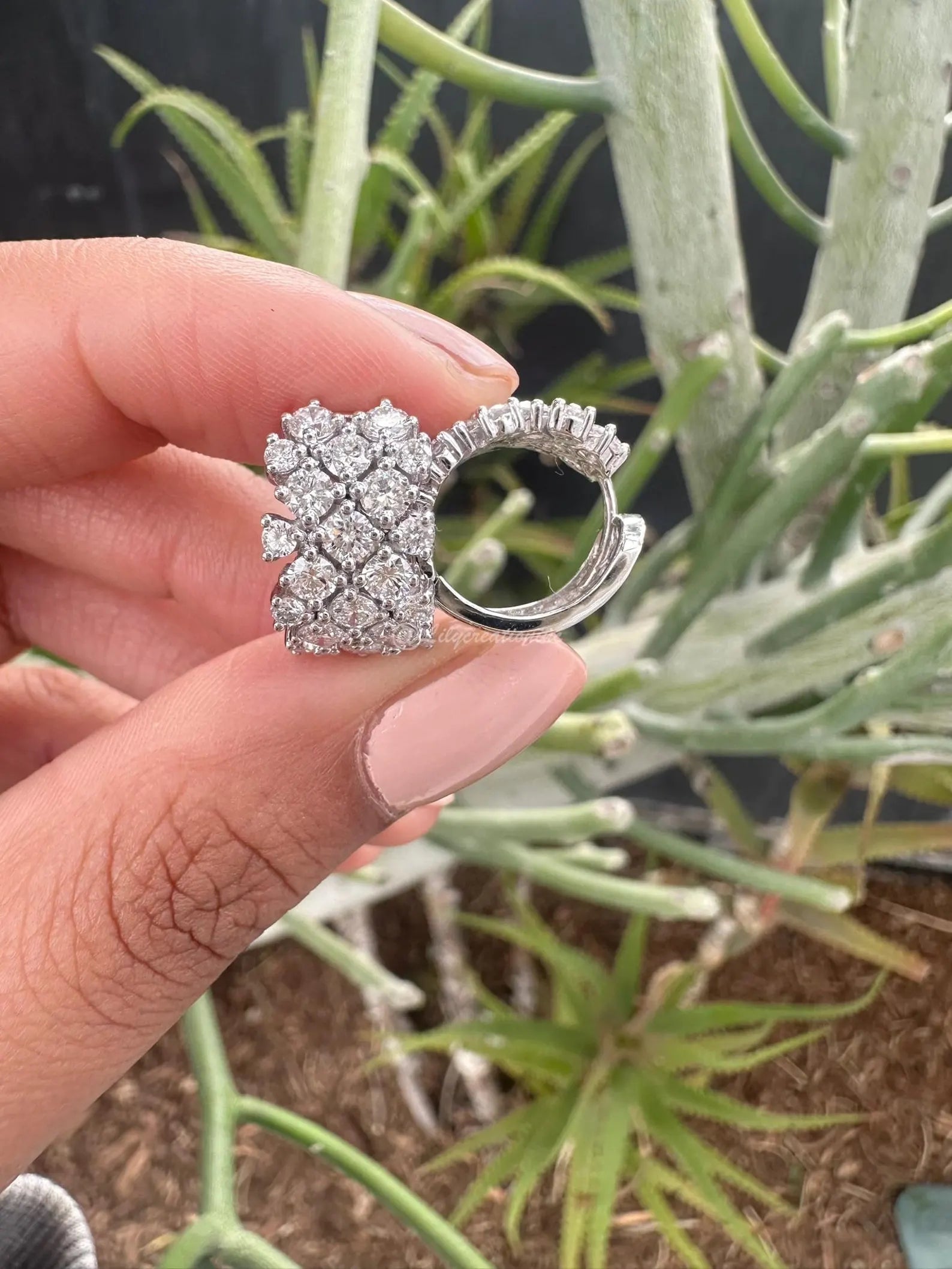 2 Carat Lab Grown Diamond Huggie Earrings