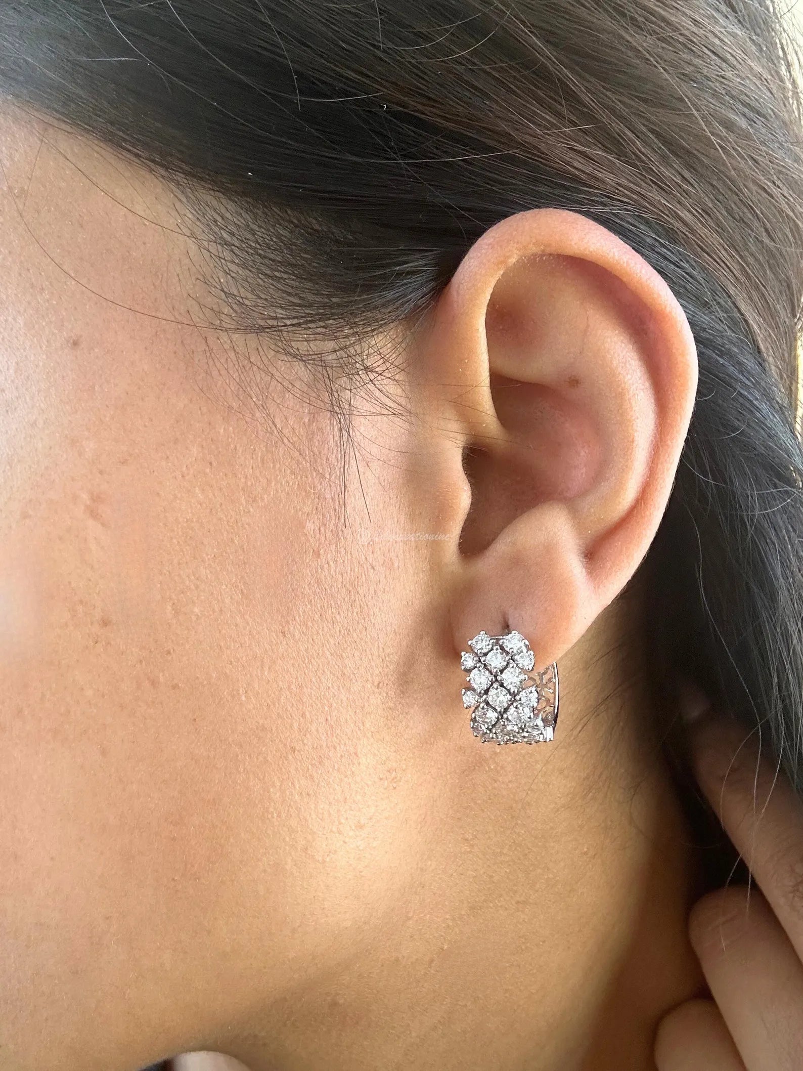 2 Carat Lab Grown Diamond Huggie Earrings