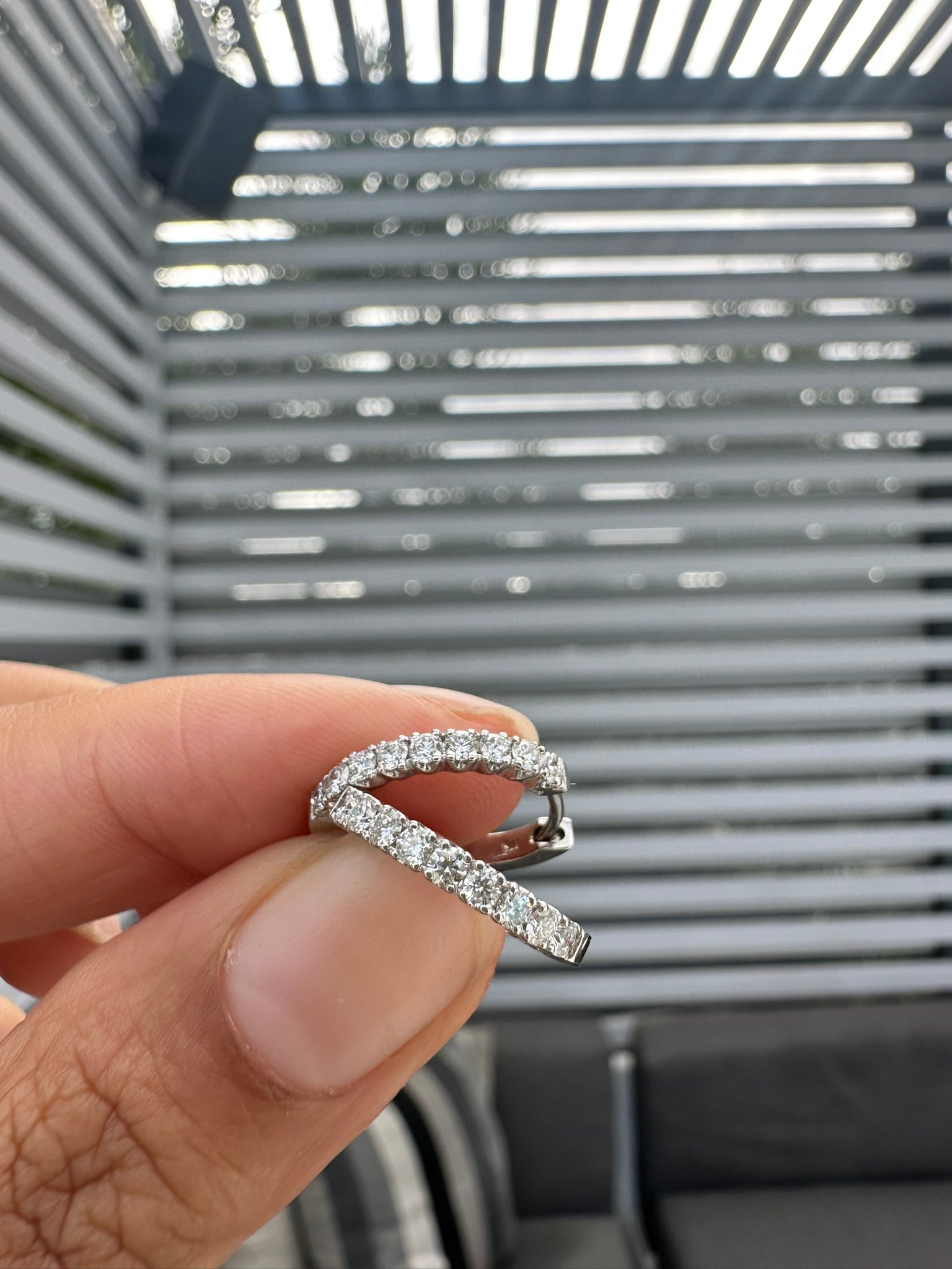 1 Carat Lab Grown Diamond Huggie Earrings