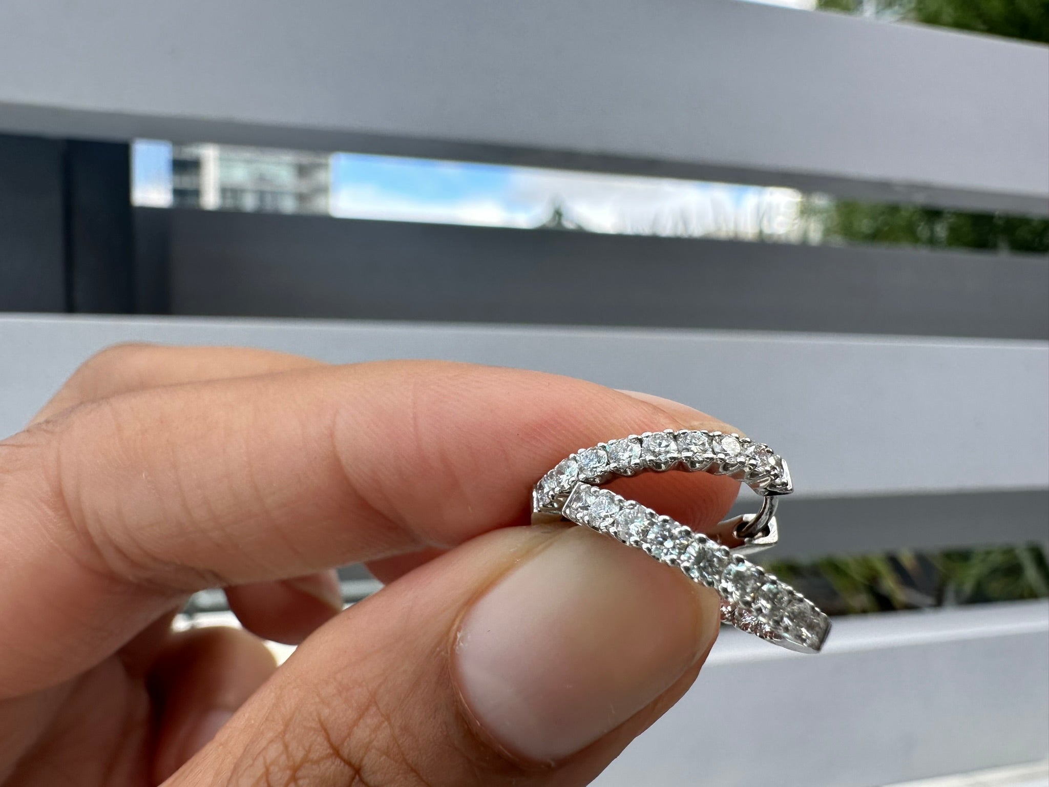1 Carat Lab Grown Diamond Huggie Earrings