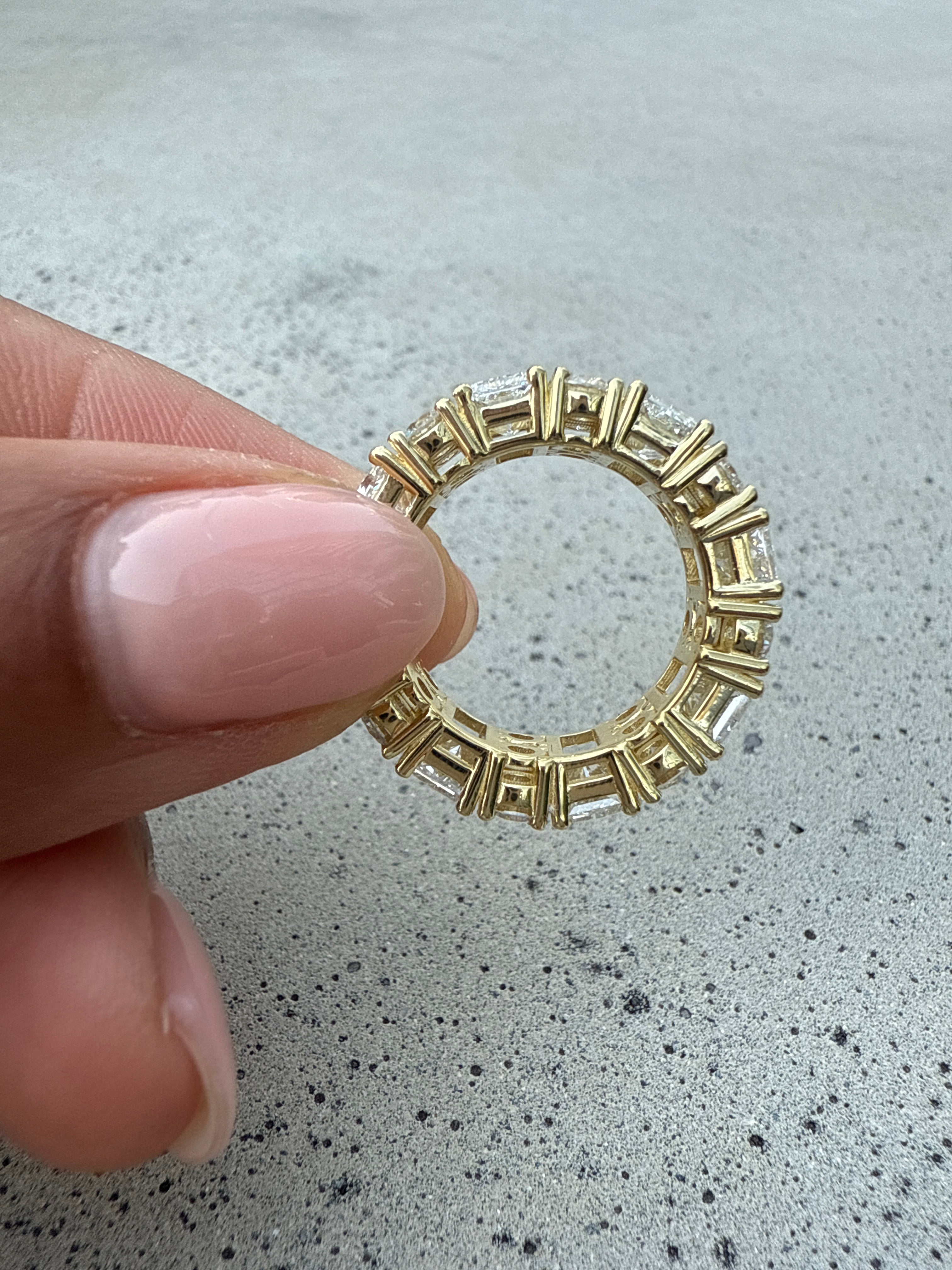 9 Carat Radiant and Round Unique Diamond Eternity Band