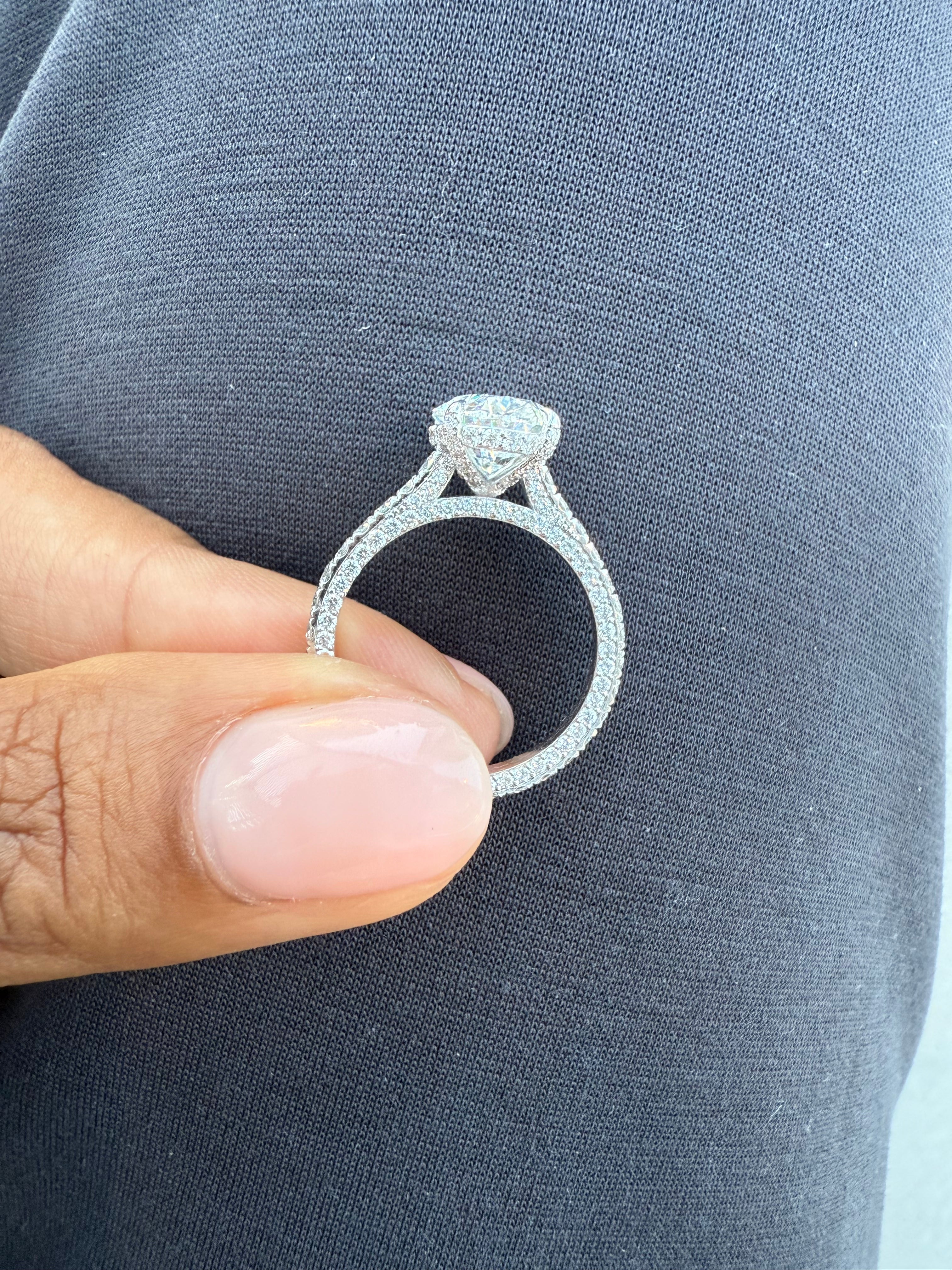 Oval Diamond Engagement Ring with Side Stones