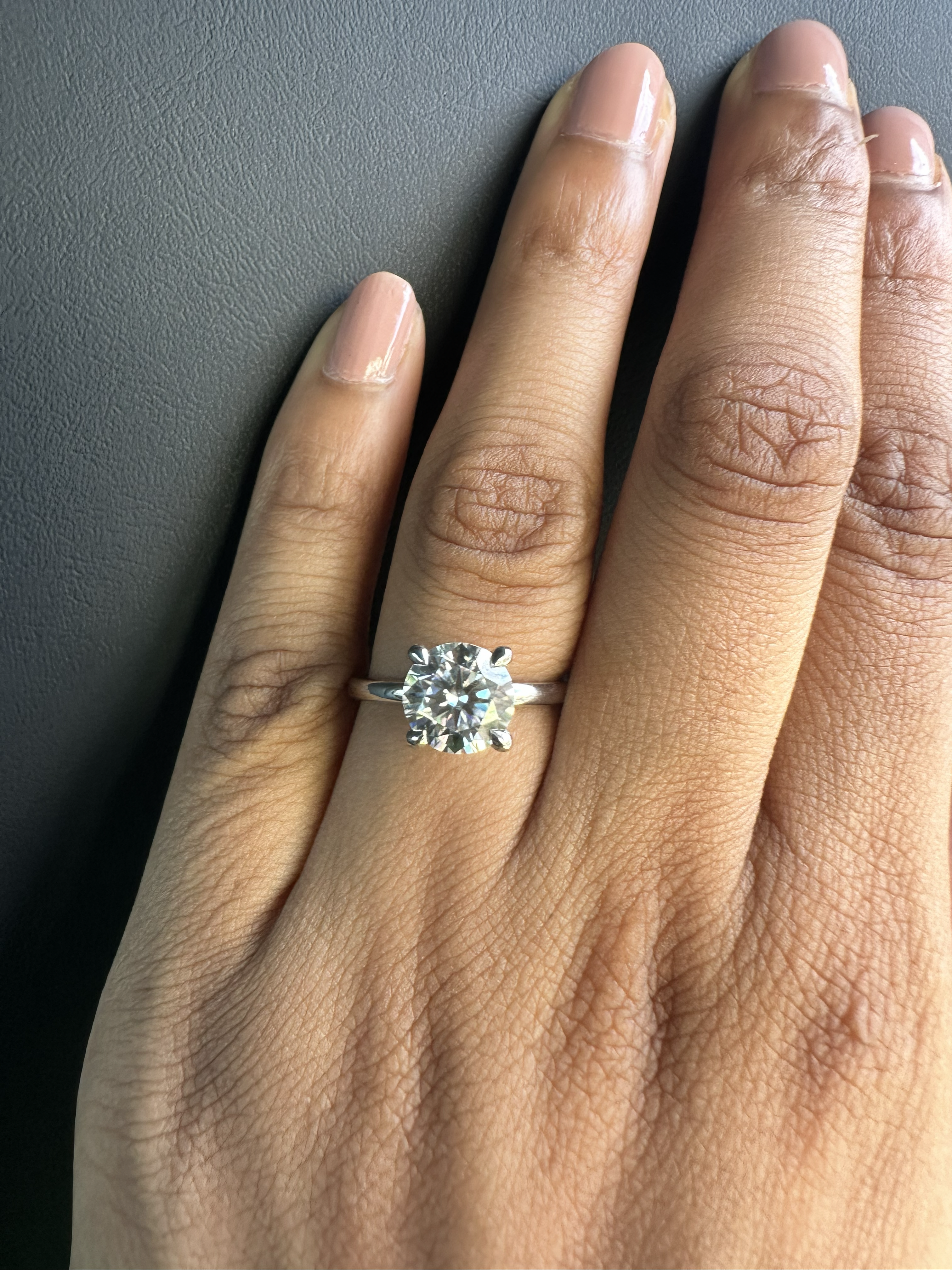 Round Solitaire Lab Grown Diamond Engagement Ring
