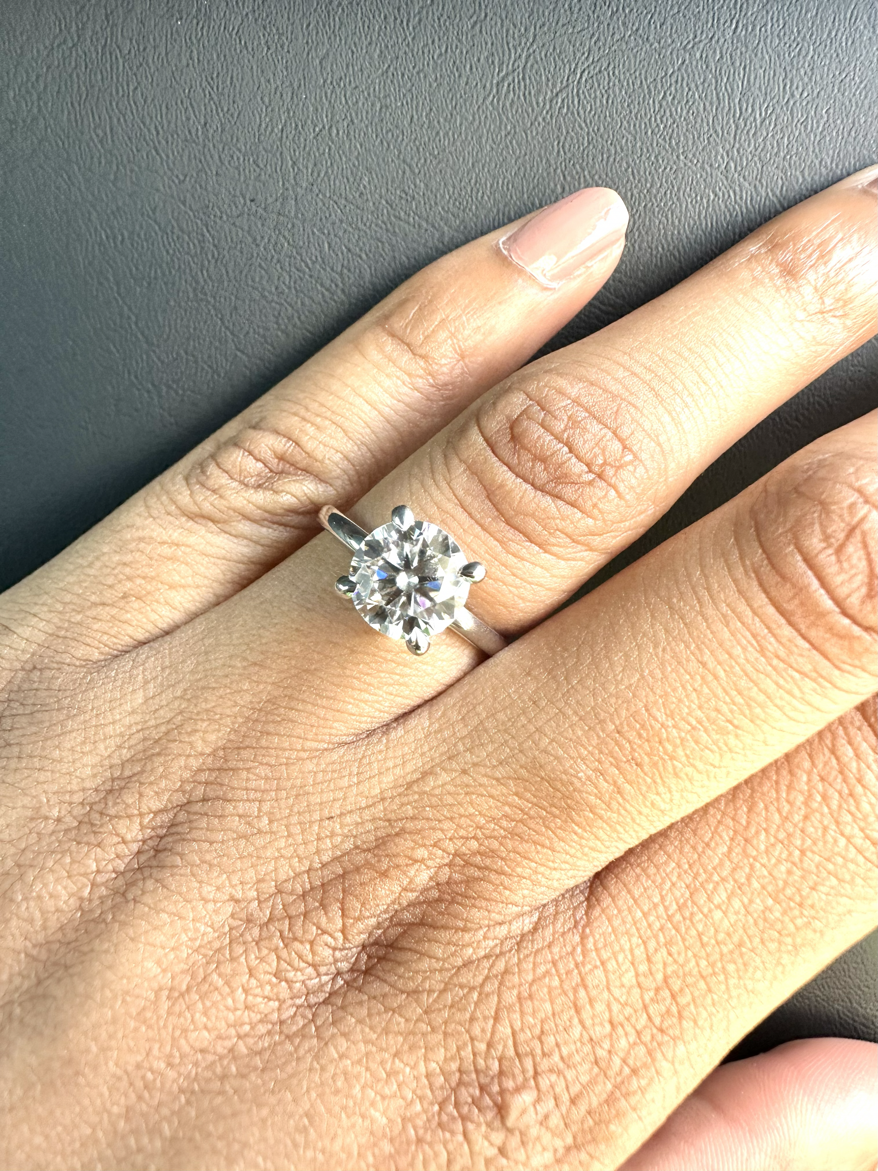 Round Solitaire Lab Grown Diamond Engagement Ring