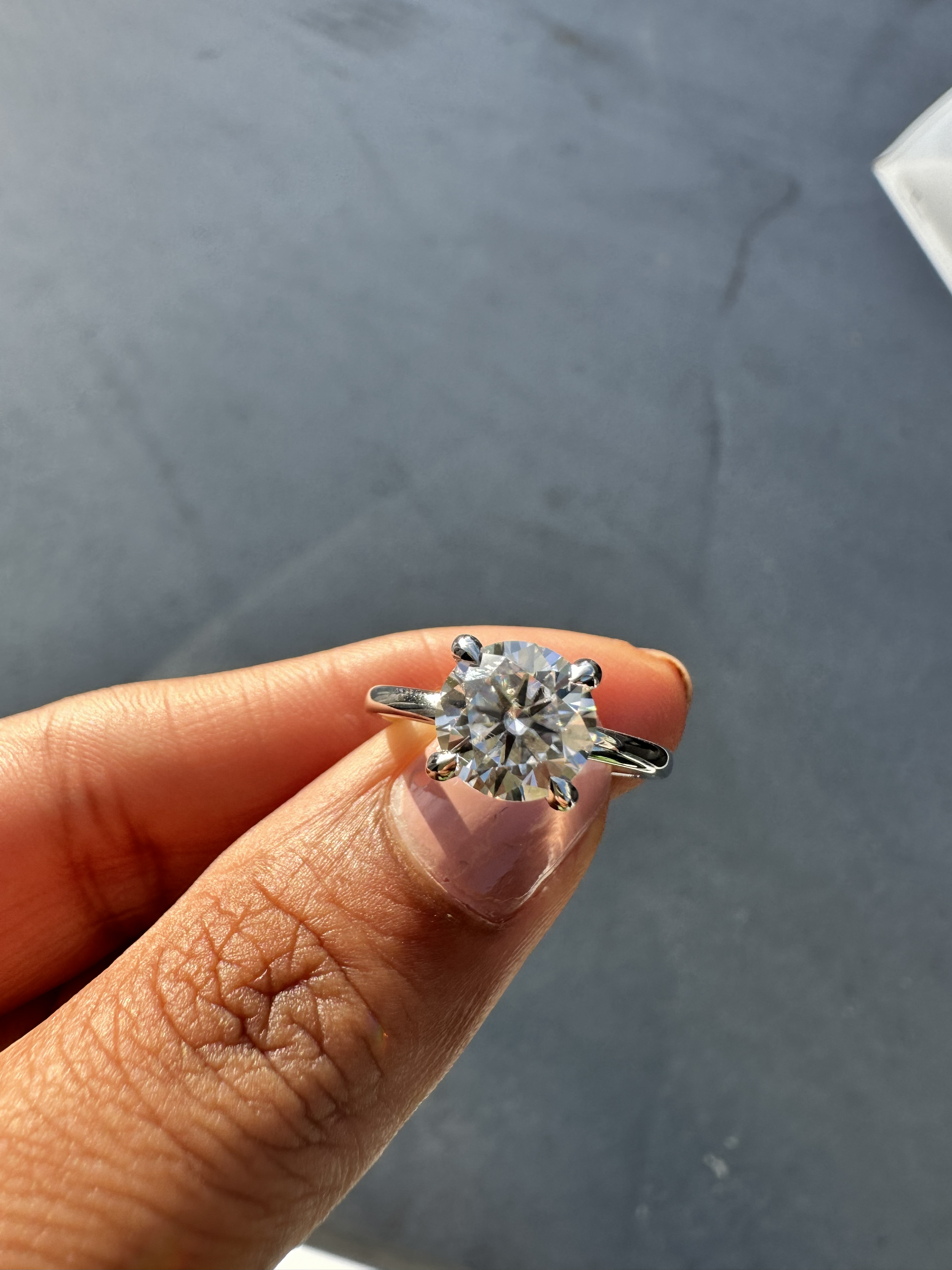 Round Solitaire Lab Grown Diamond Engagement Ring